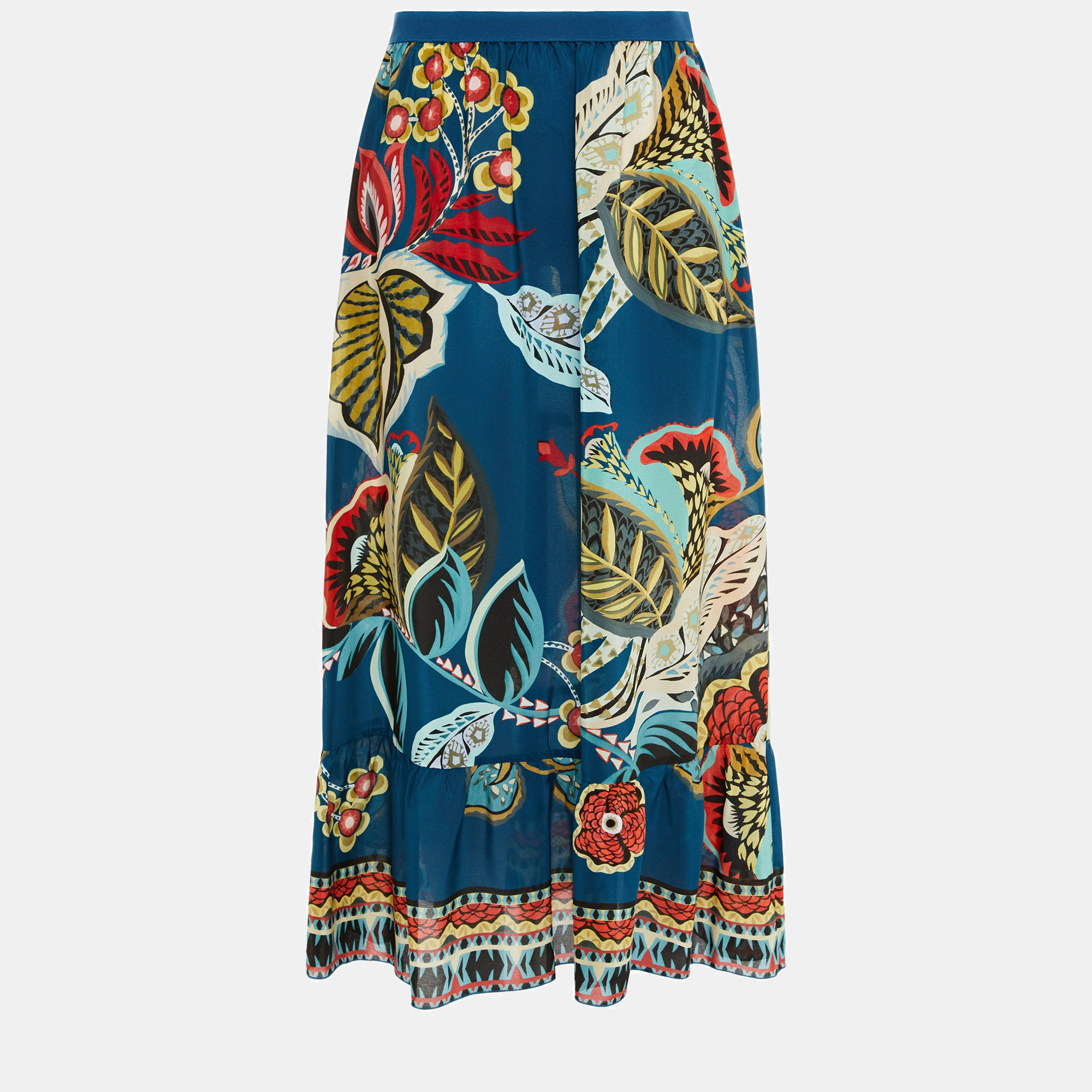 

Redvalentino Silk Midi Skirt 46, Multicolor