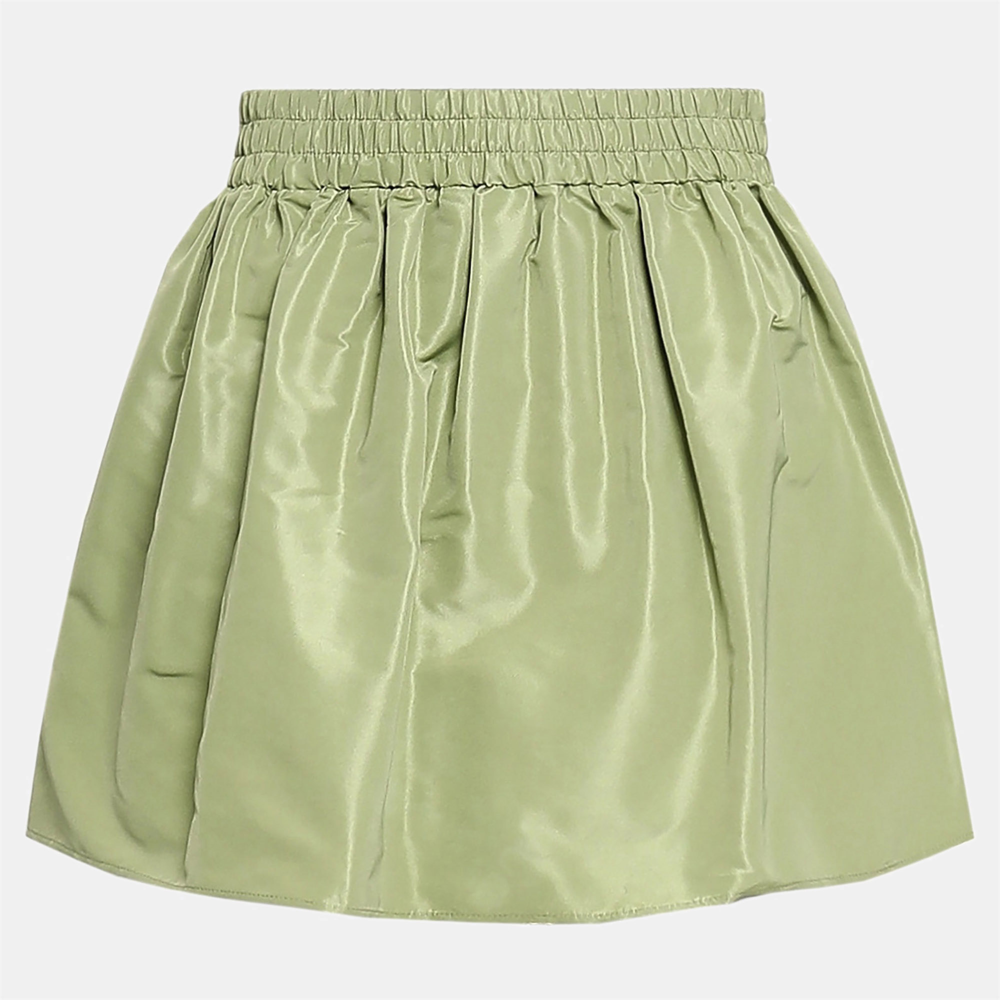 Pre-owned Red Valentino Olive Green Faille Mini Skirt S (it 40)