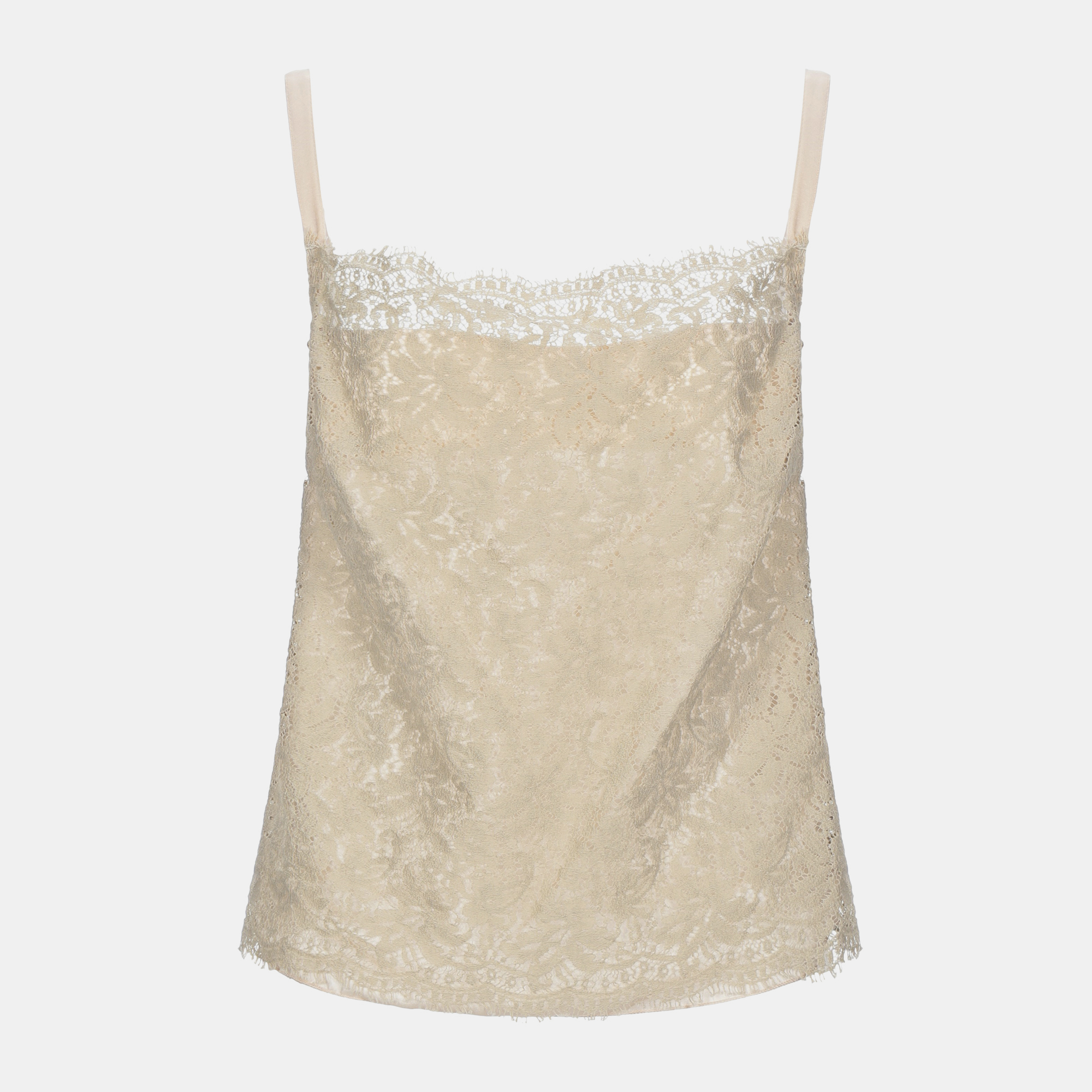 

Red Valentino Peach Silk & Lace Camisole Top  (IT 44, Pink