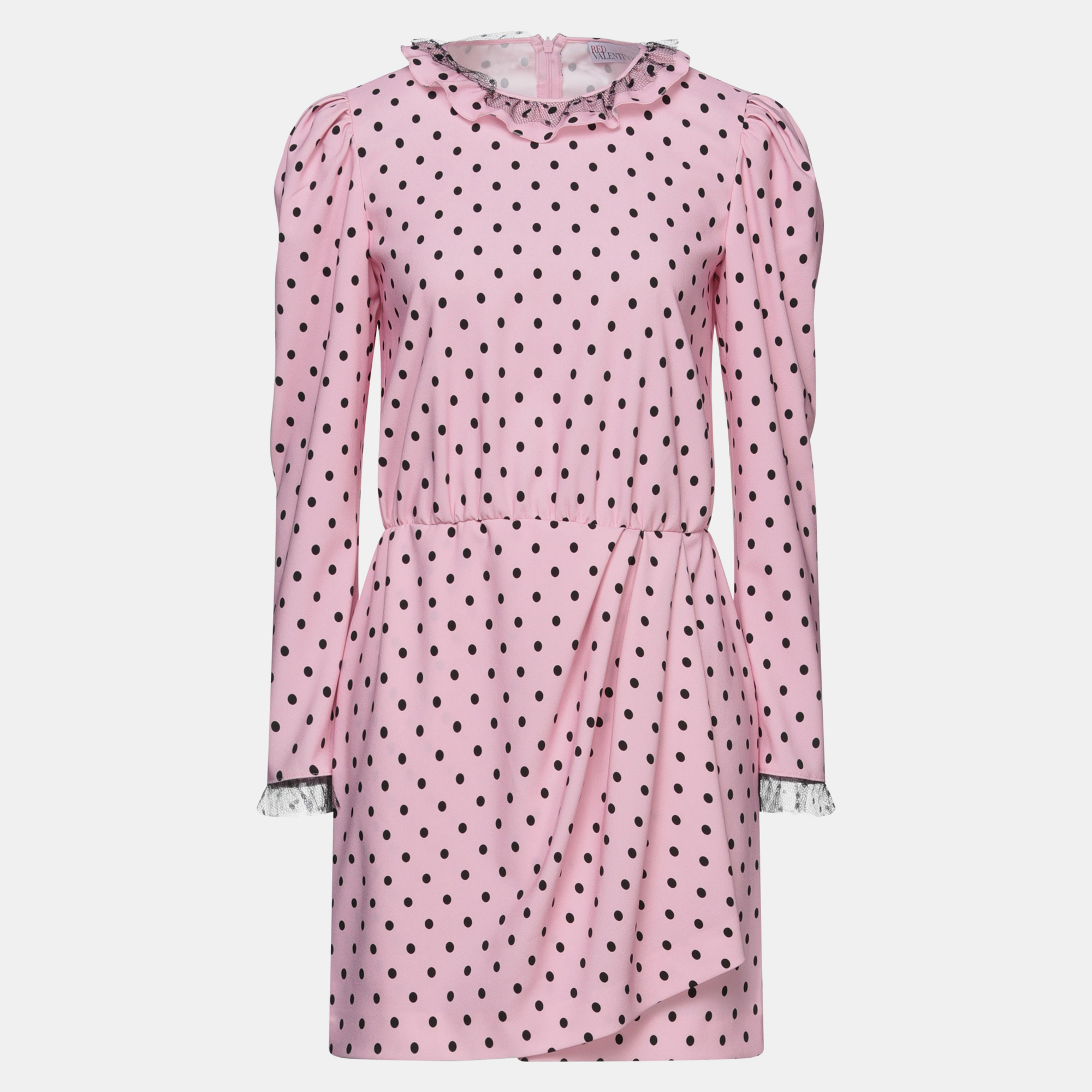 Pre-owned Red Valentino Polyester Mini Dress 42 In Pink
