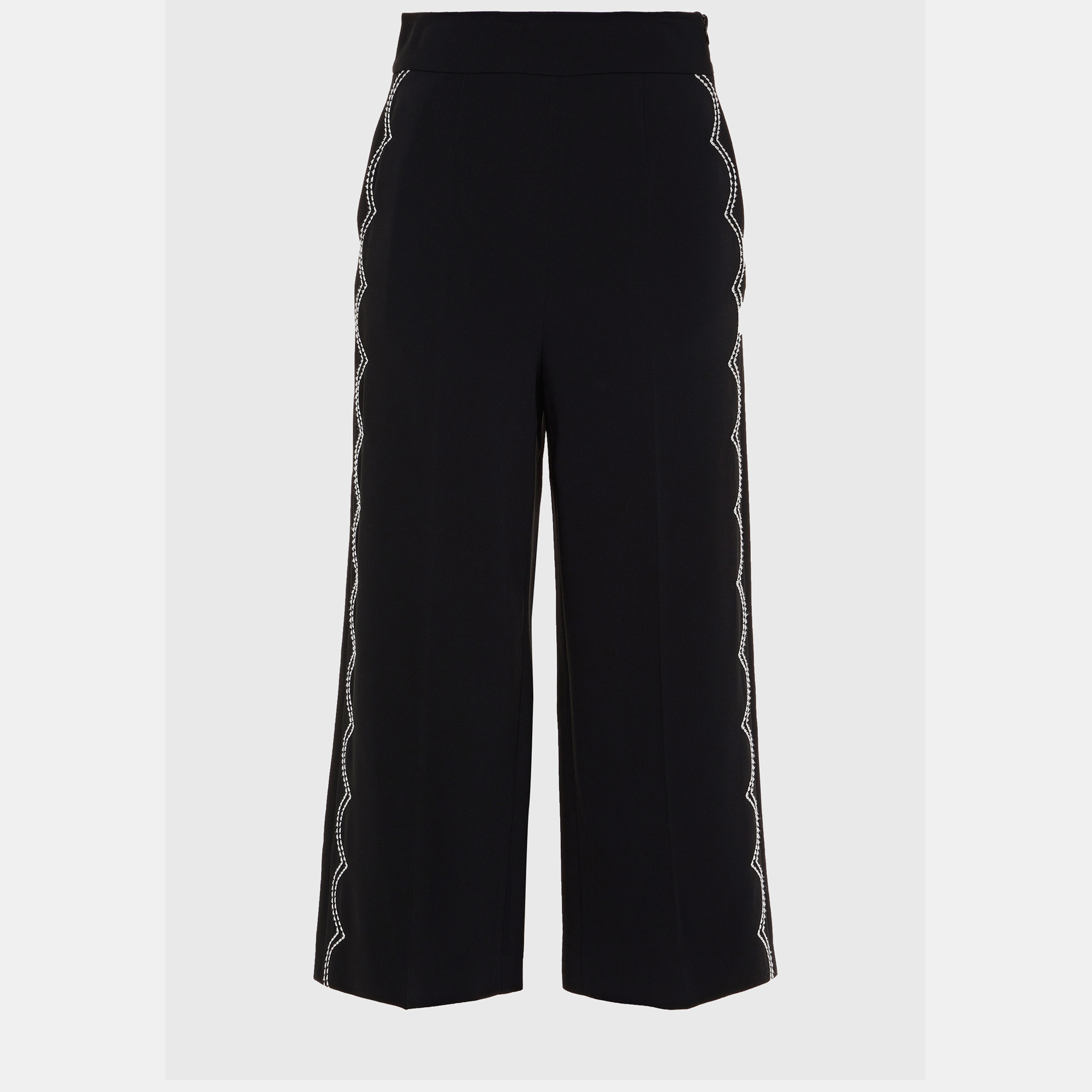 Pre-owned Red Valentino Black Crepe Culottes S (it 40)