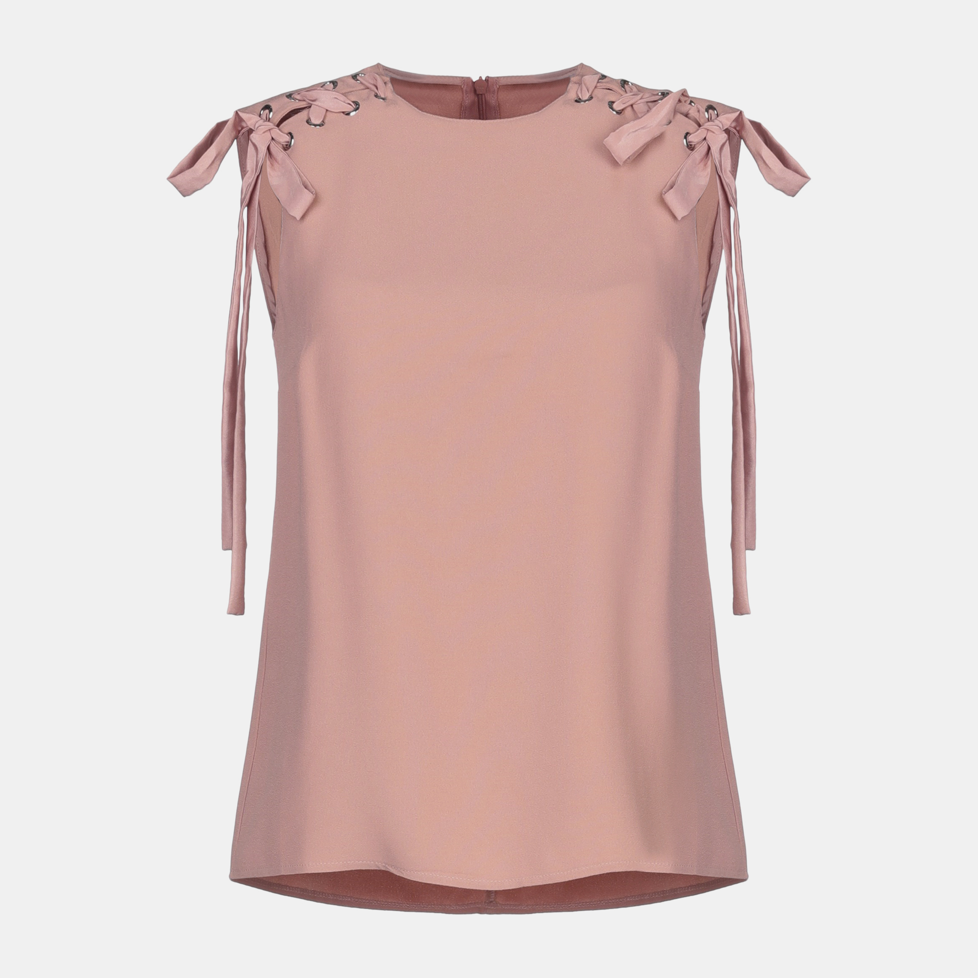 

Red Valentino Pink Crepe Lace Detail Sleeveless Top  (IT 38