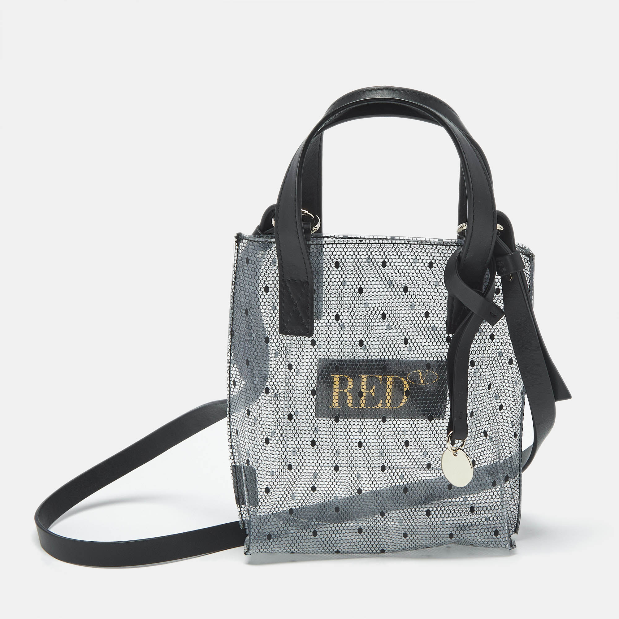 

RED Valentino Transparent/Black PVC and Leather Joy2go Tote