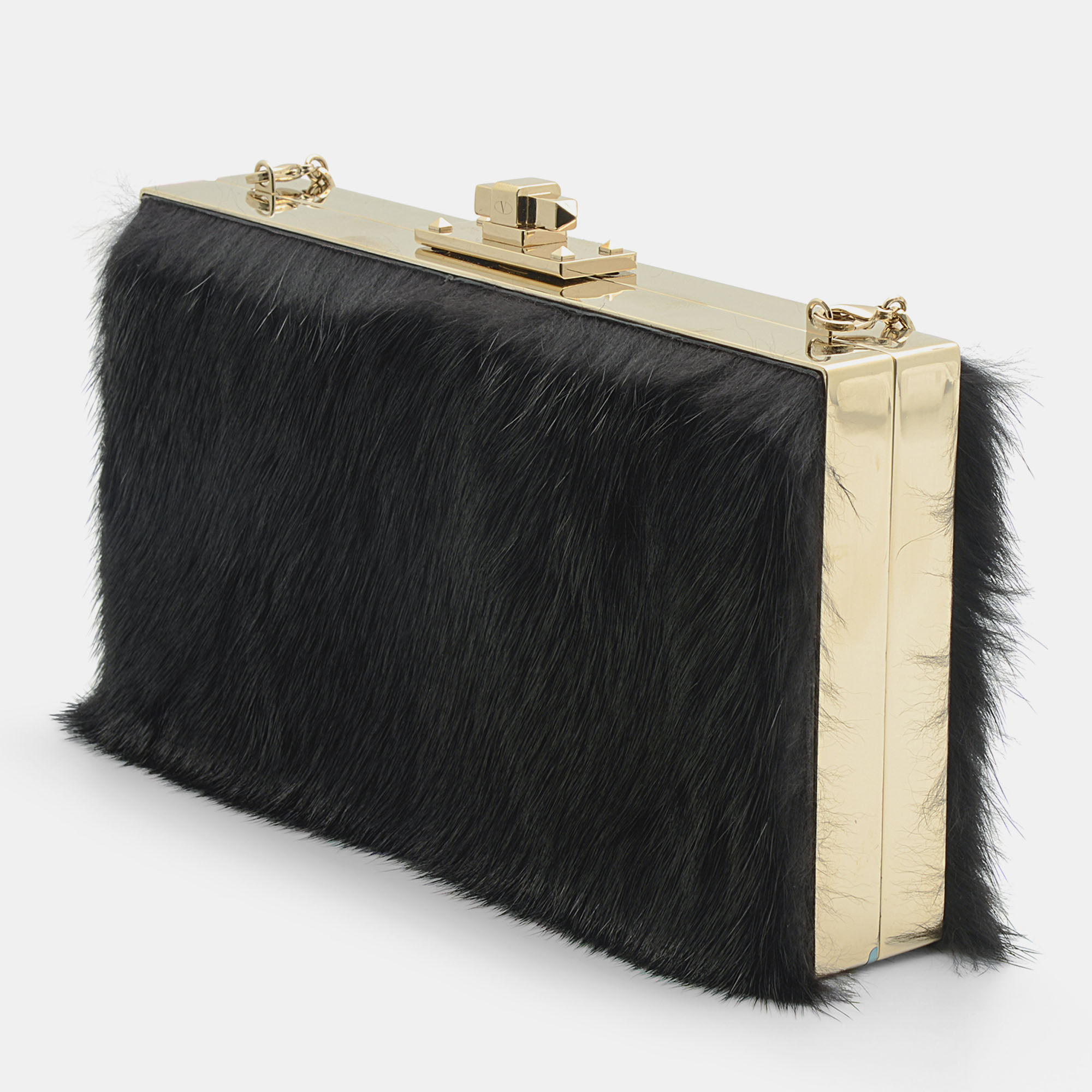 

RED Valentino Black Fur Clutch