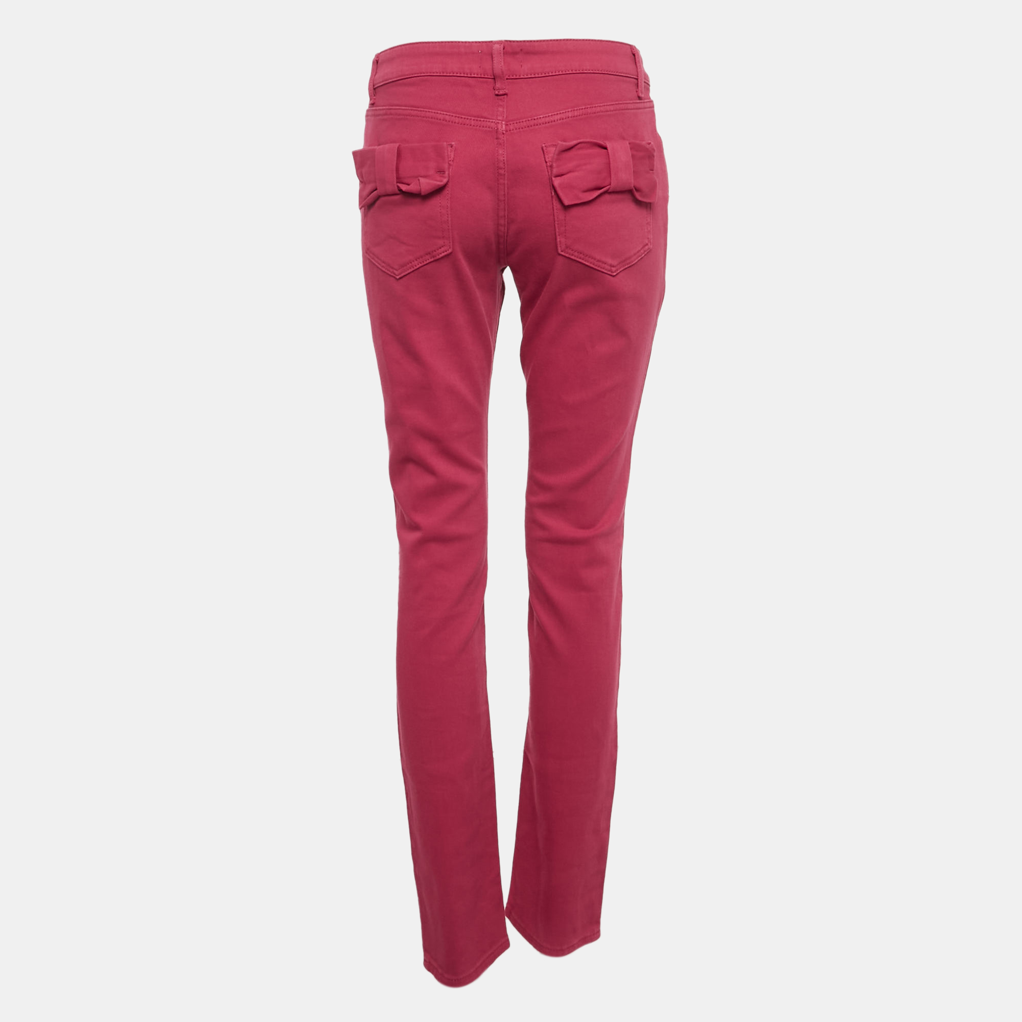 RED Valentino Pink Denim Bow Detail Jeans L Waist 32