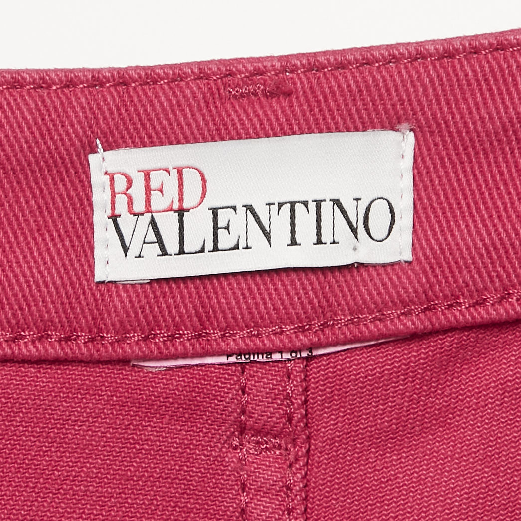 RED Valentino Pink Denim Bow Detail Jeans L Waist 32