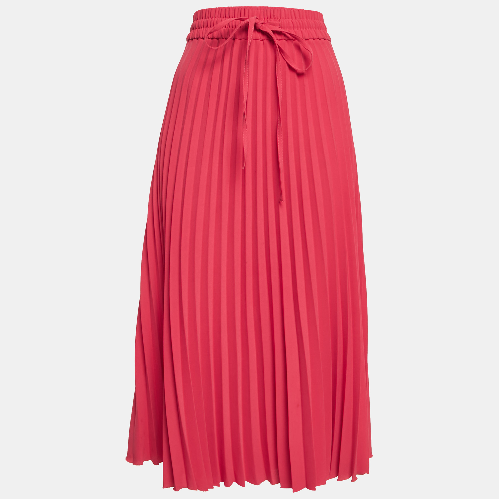 

RED Valentino Pink Crepe Pleated Midi Skirt M