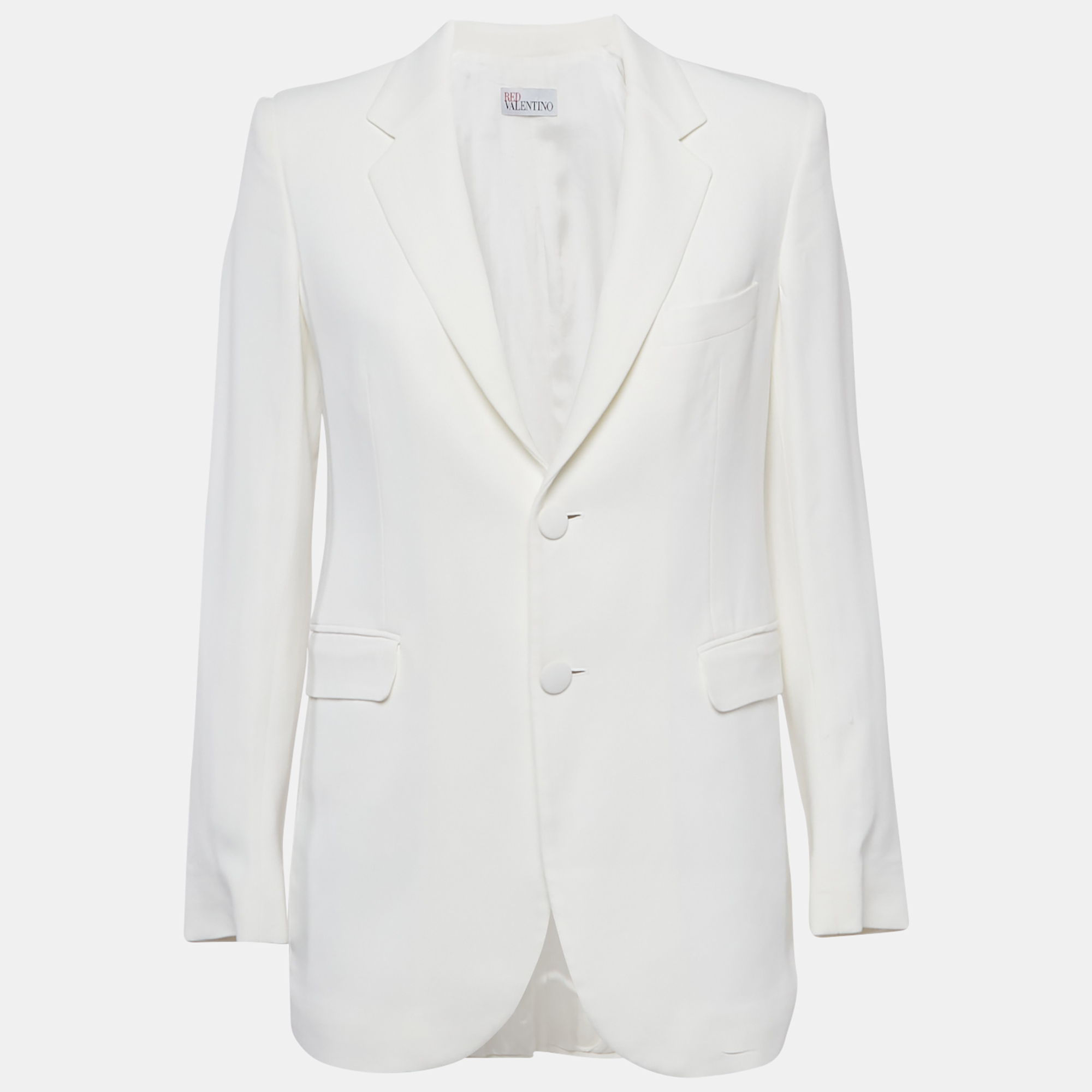 

RED Valentino White Crepe Single Breasted Blazer M