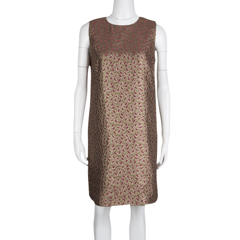

Red Valentino Multicolor Floral Lurex Jacquard Knit Sleeveless Dress