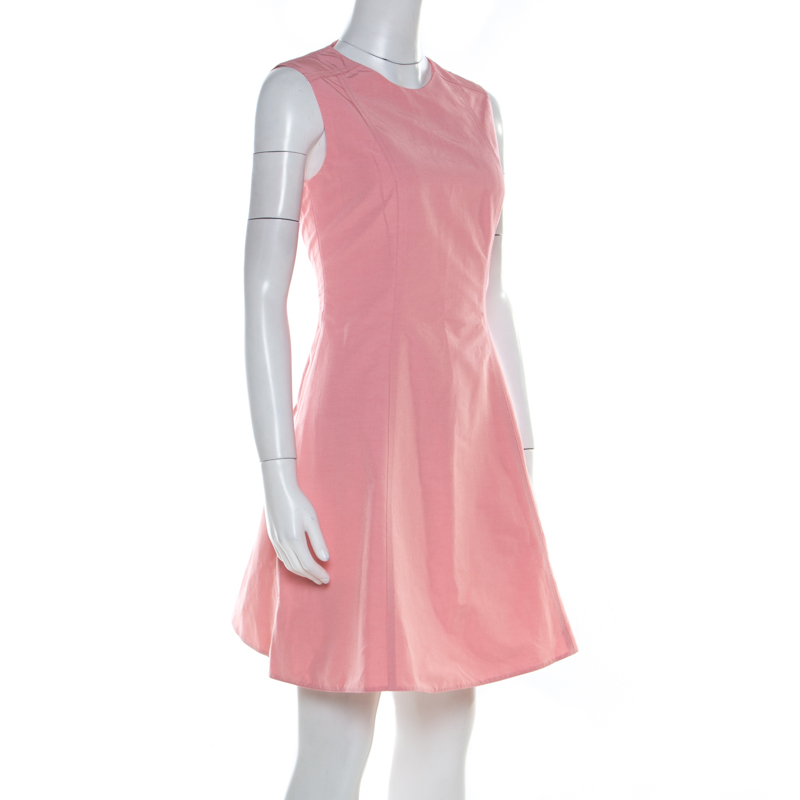 

RED Valentino Rose Pink Cotton Blend Sleeveless Sheath Dress