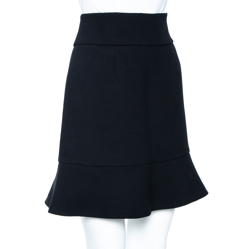 

RED Valentino Black Crepe Mini Skirt