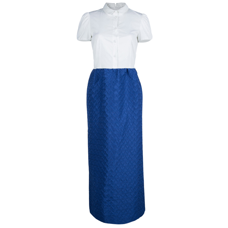 RED Valentino Colorblock Textured Maxi Dress M