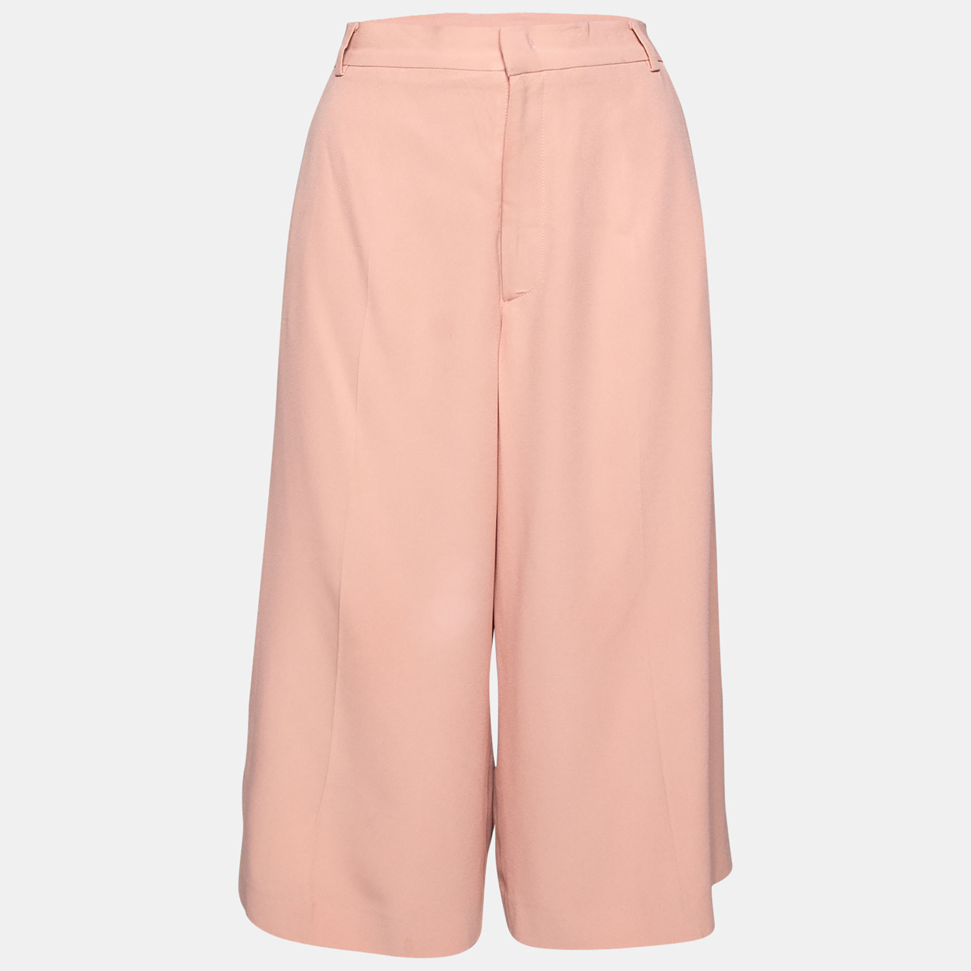 Pre-owned Red Valentino Pink Crepe Cropped Trouser M