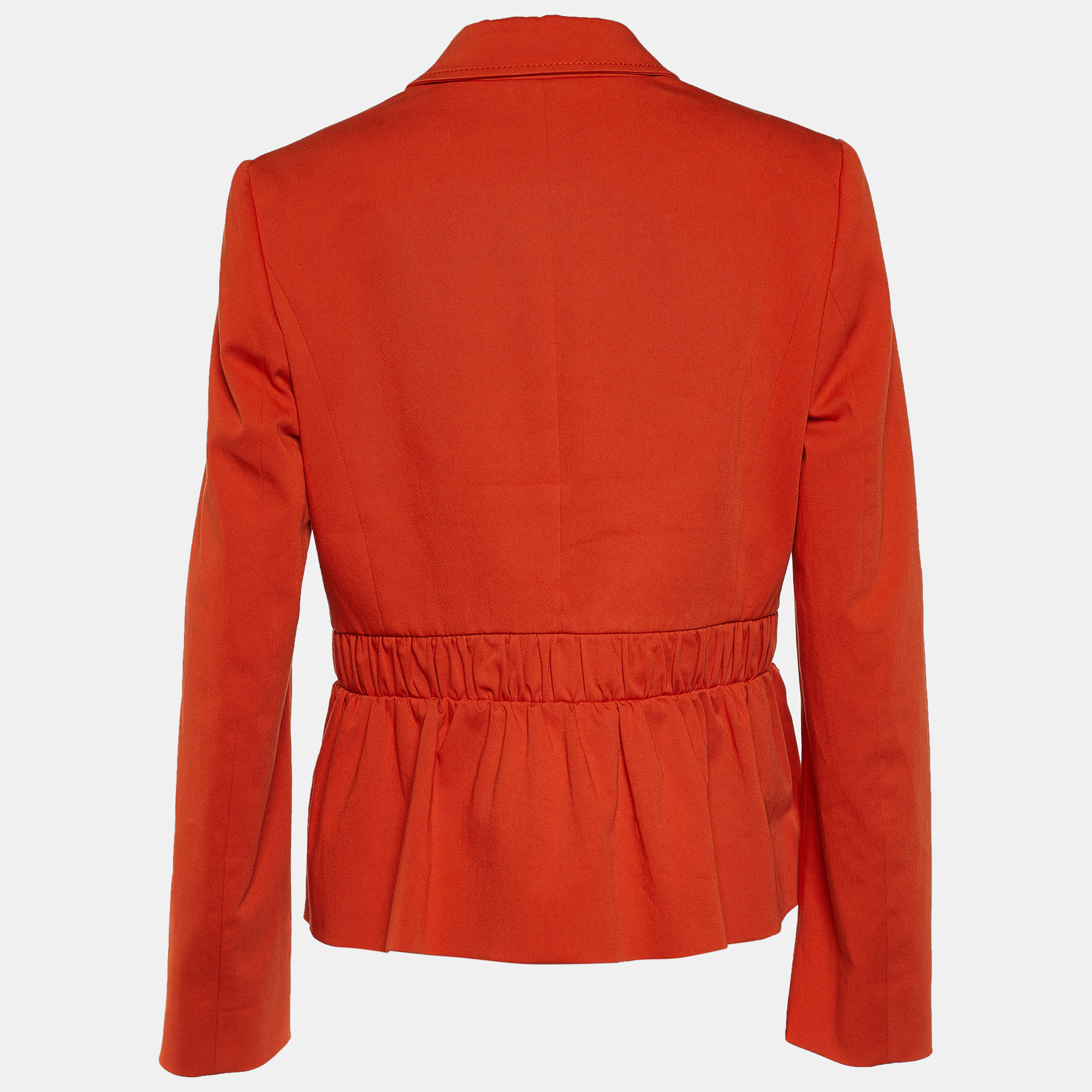 

RED Valentino Orange Cotton Belt Detail Blazer