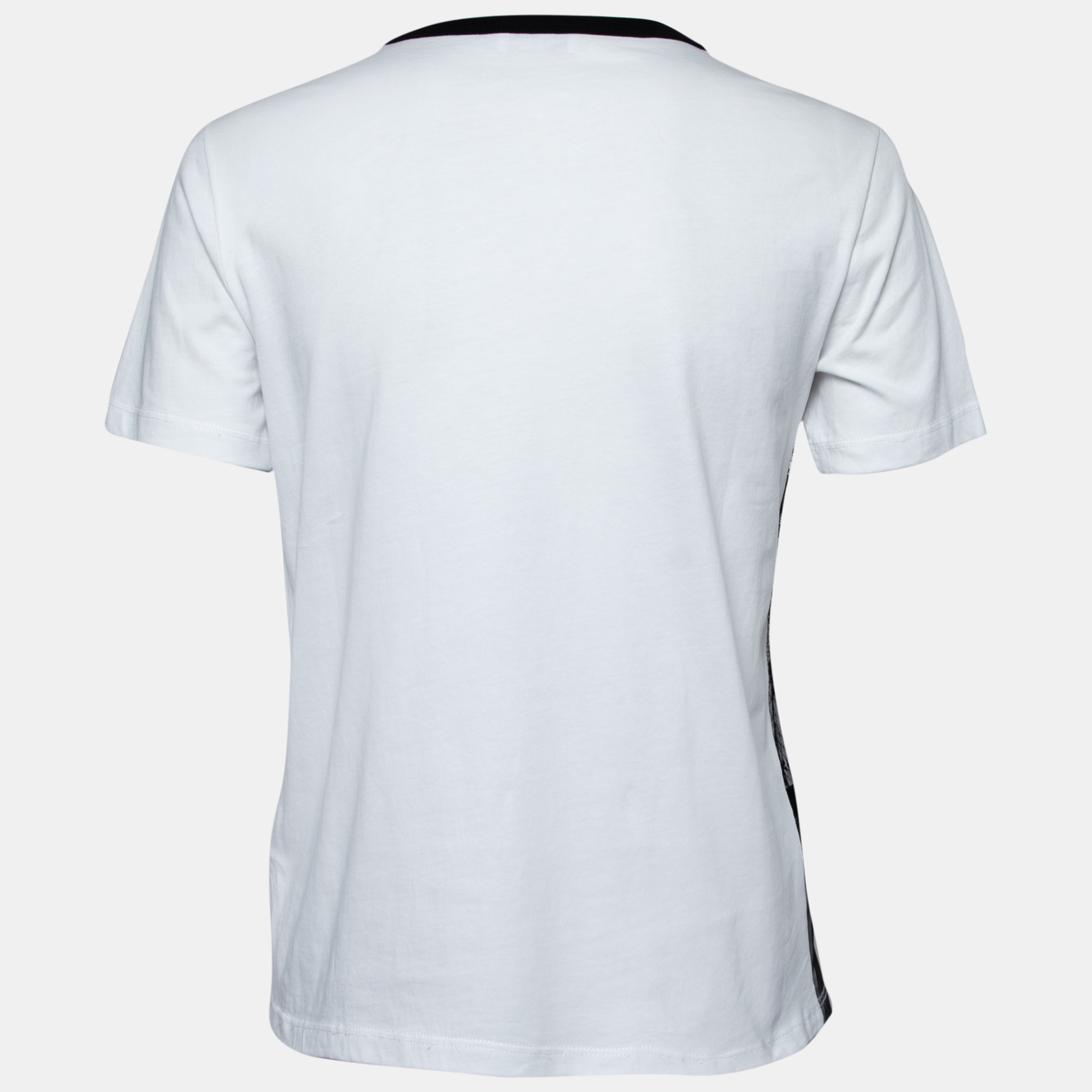 

RED Valentino White Cotton Contrast Lace Crew Neck T-Shirt