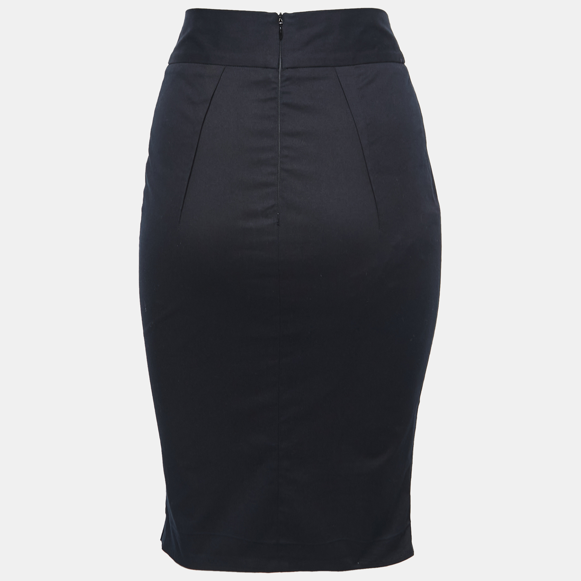 

RED Valentino Black Cotton Midi Skirt