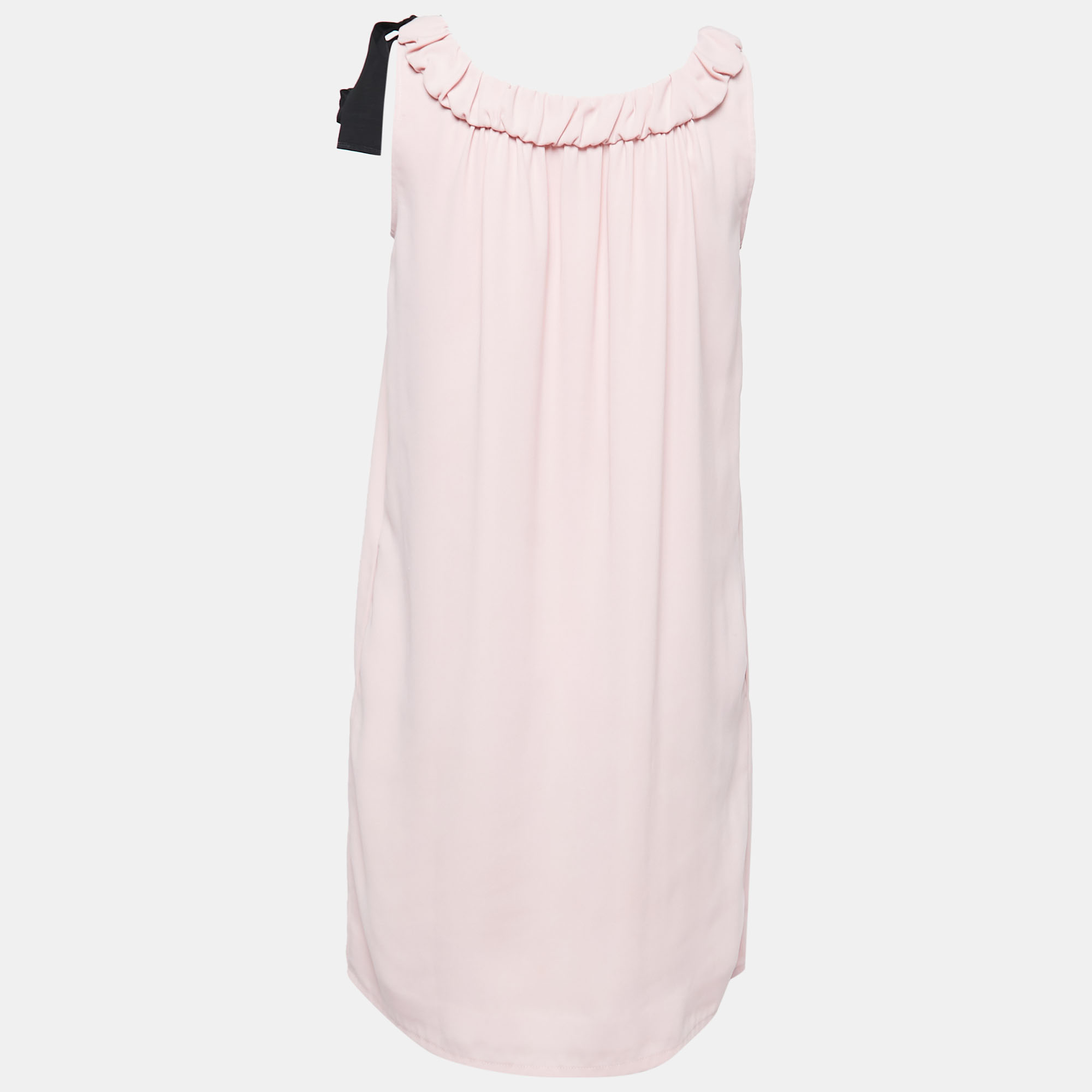 

RED Valentino Pink Crepe Tie-Bow Detail Sleeveless Midi Dress