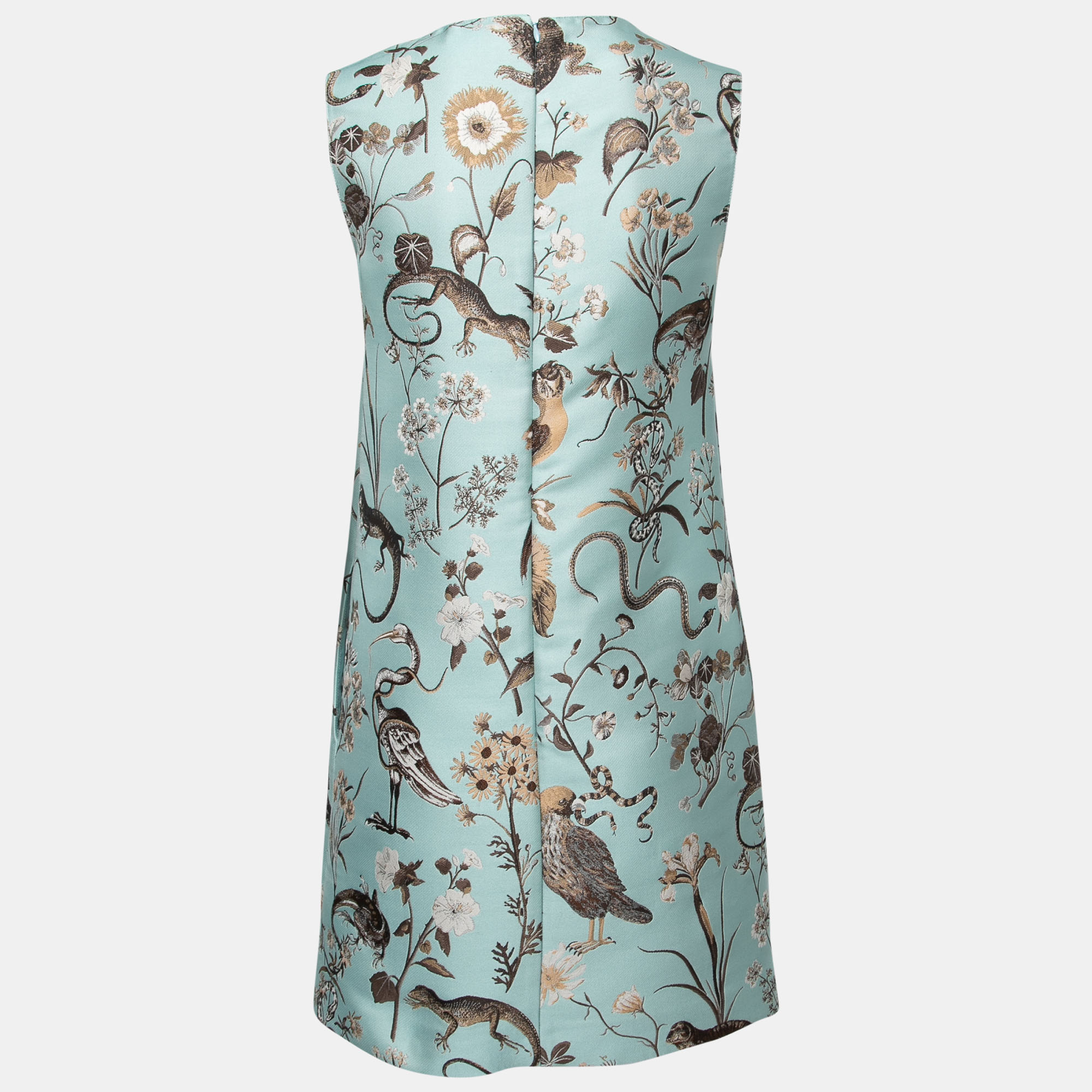 

RED Valentino Myosotis Flora & Fauna Brocade Shift Dress, Blue