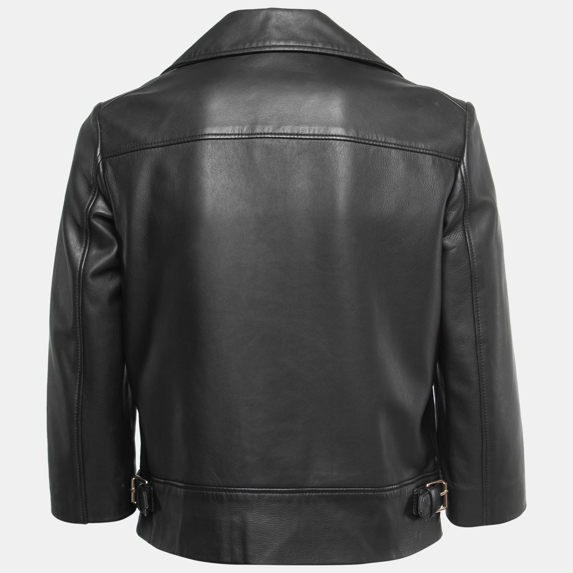 

RED Valentino Black Leather Double Breasted Jacket