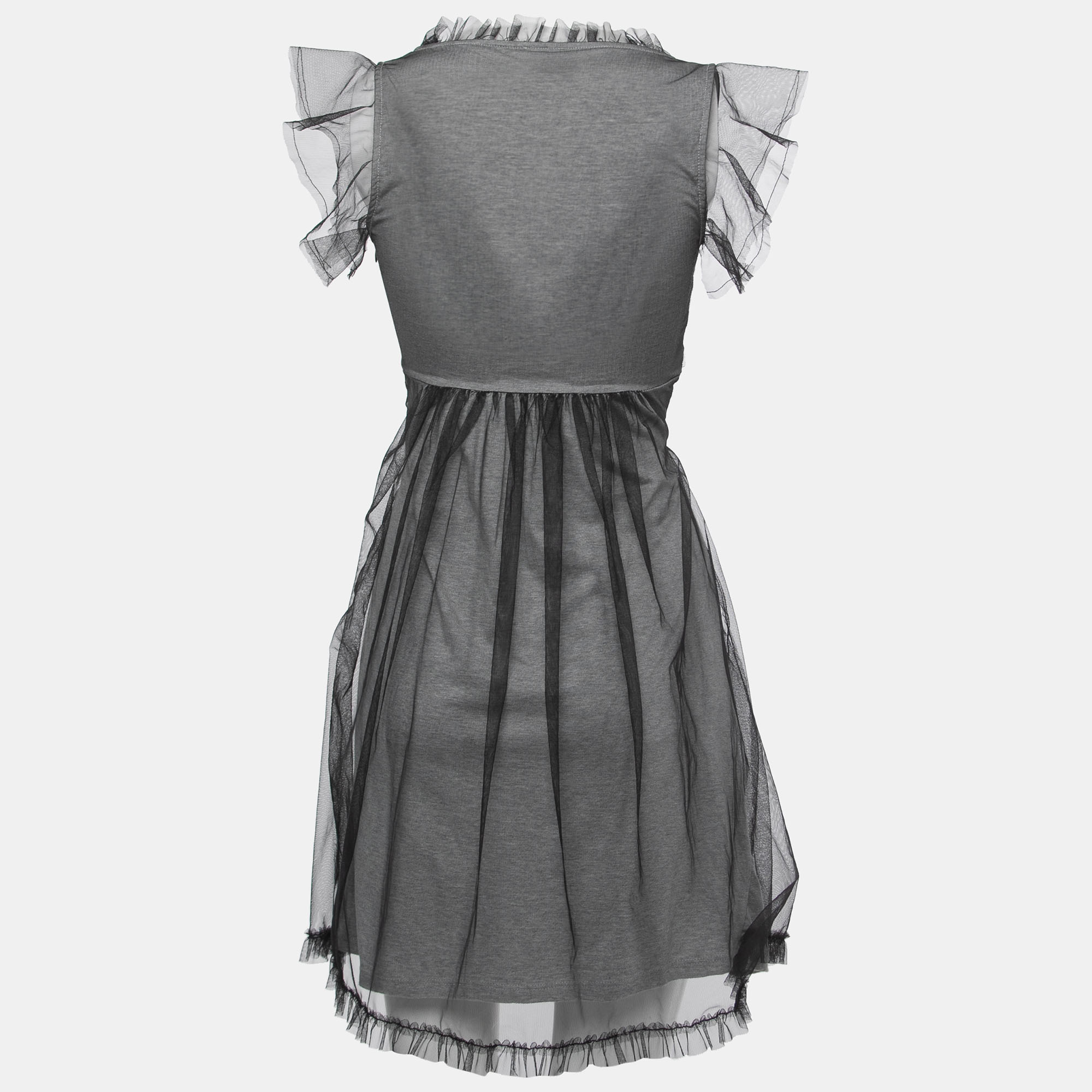 

RED Valentino Black Tulle Overlay Jersey Mini Dress