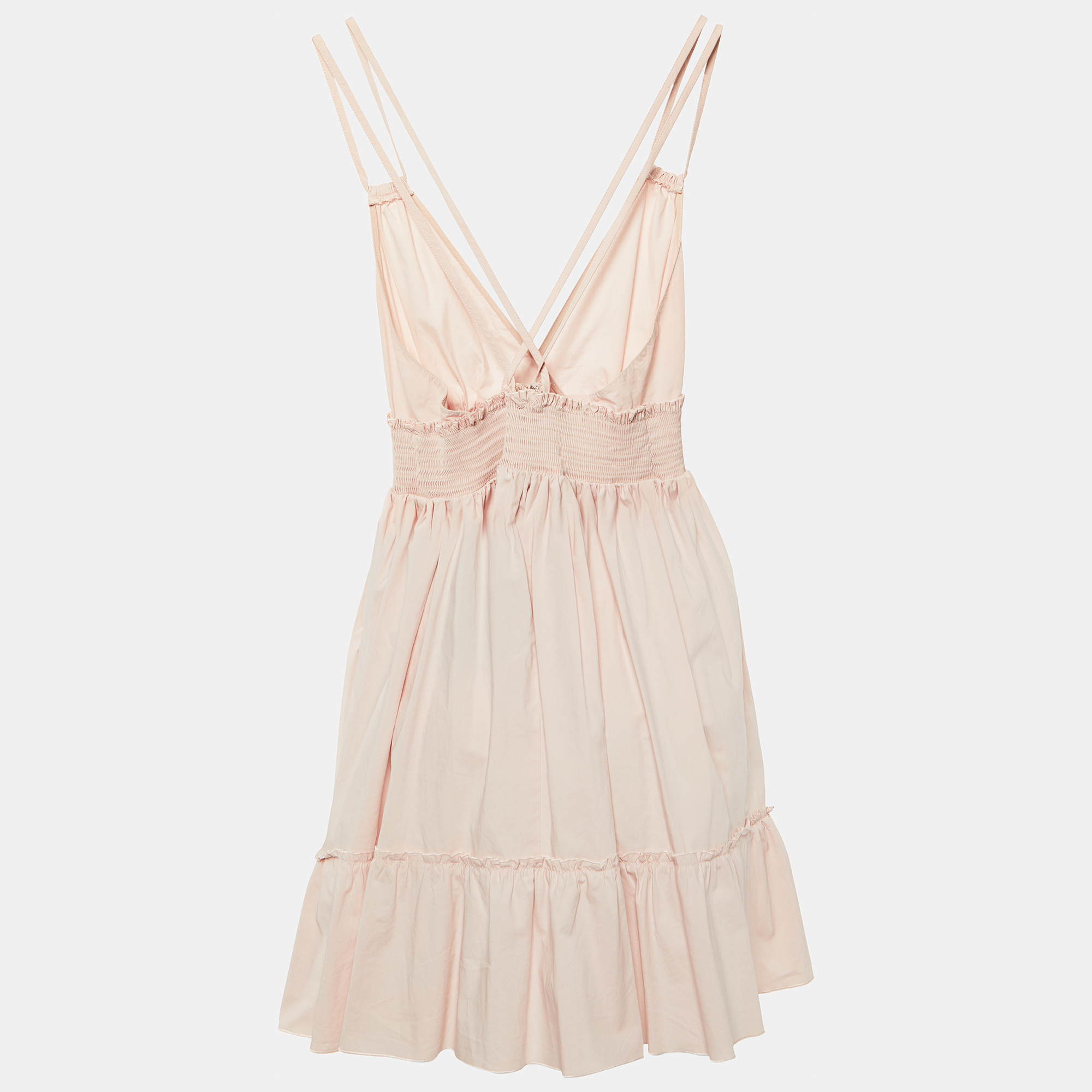 

RED Valentino Light Pink Cotton Strappy Mini Dress