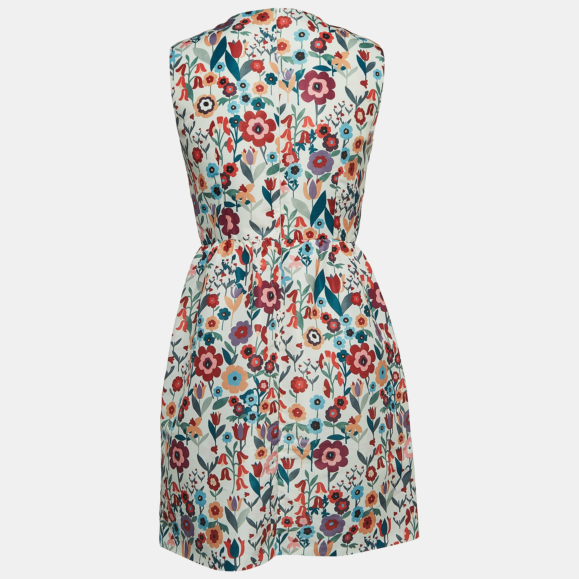 

Red Valentino Multicolor Floral Print Synthetic Sleeveless Mini Dress