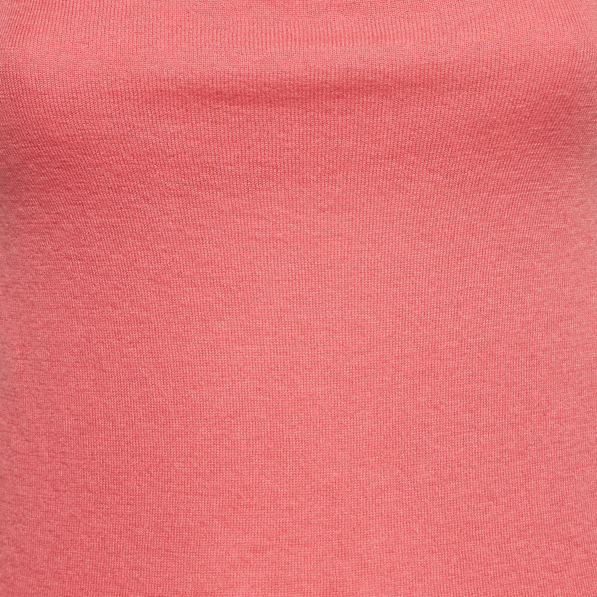 RED Valentino Pink Cashmere Knit Shoulder Strap Top M 