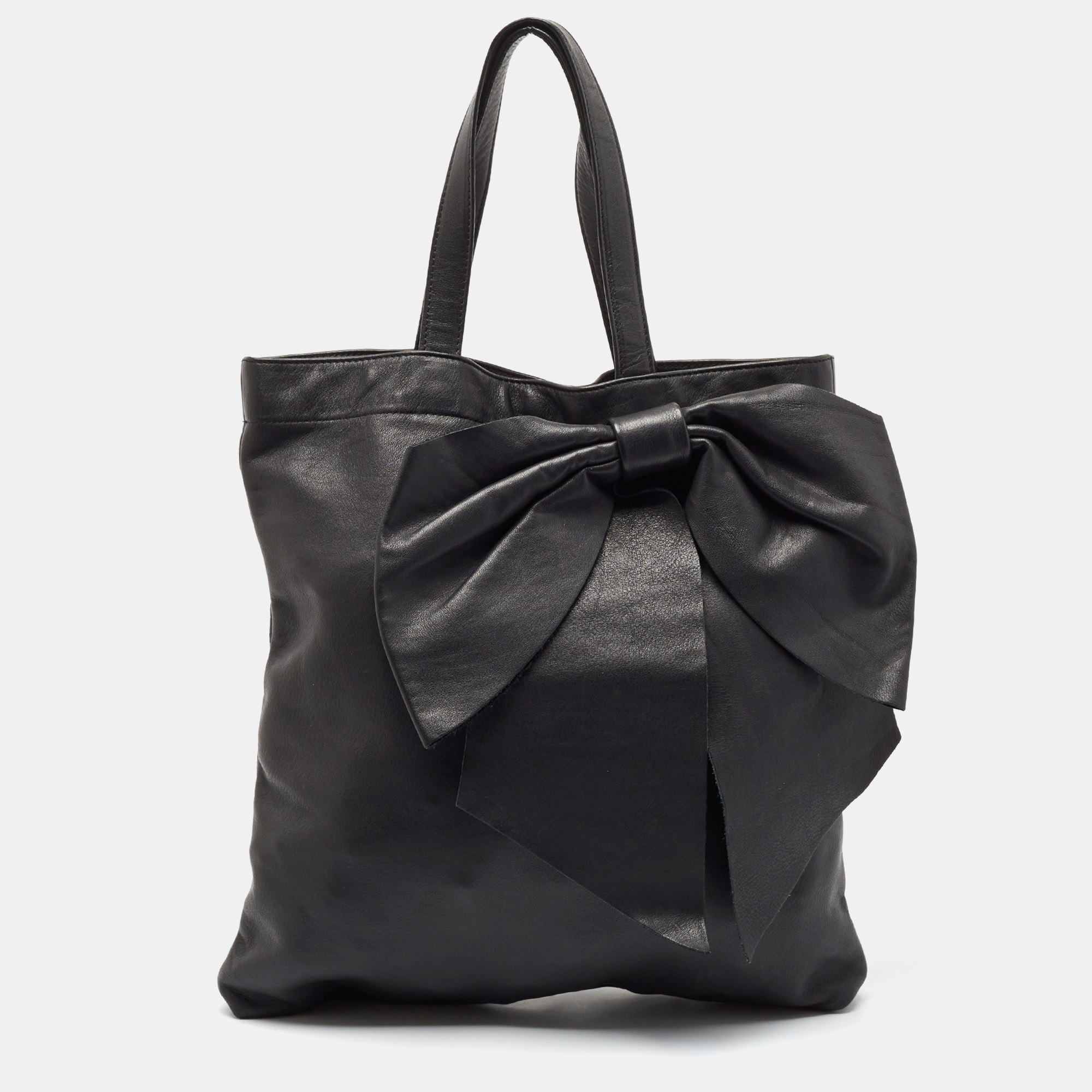 

RED Valentino Black Leather Bow Tote