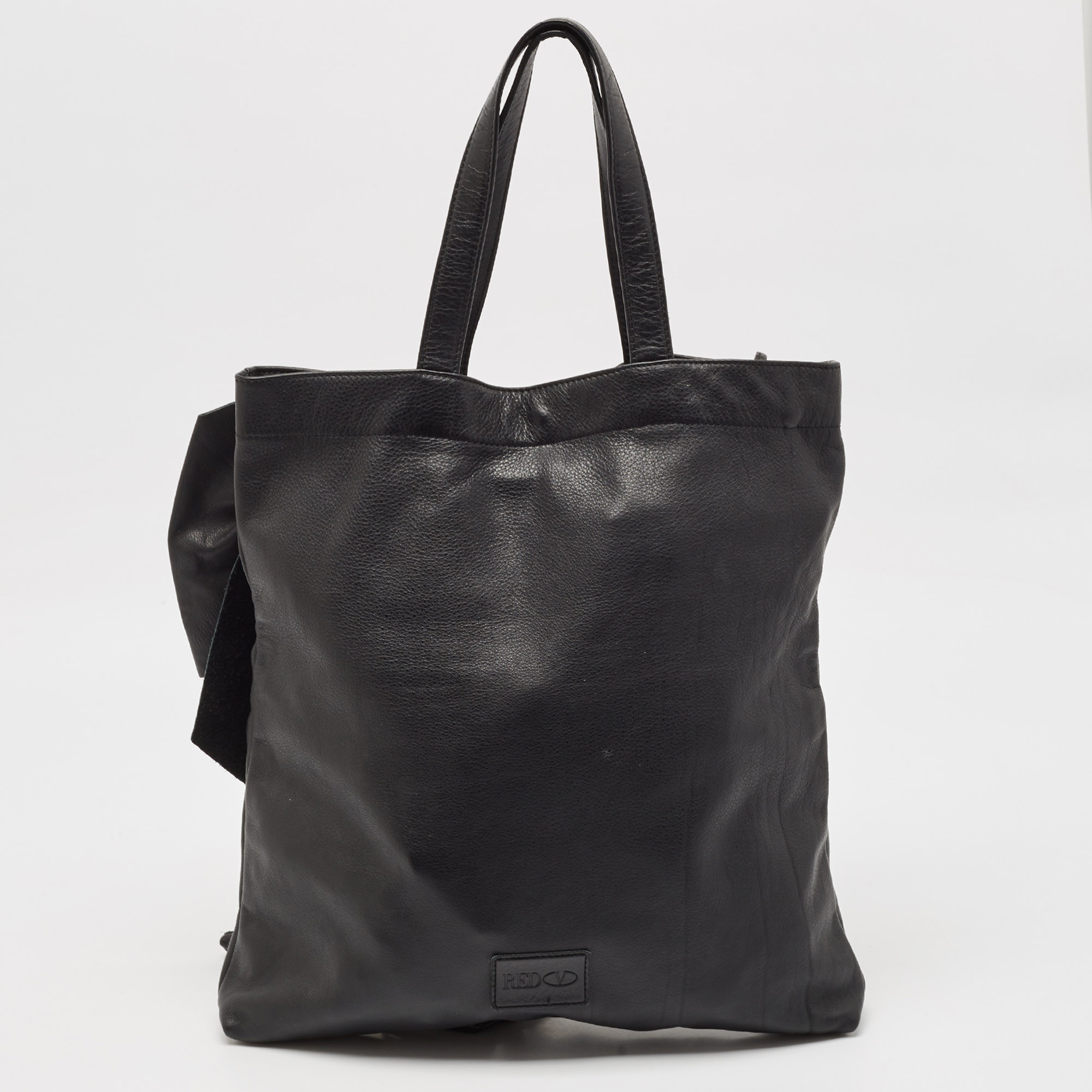 RED Valentino Black Leather Bow Tote 