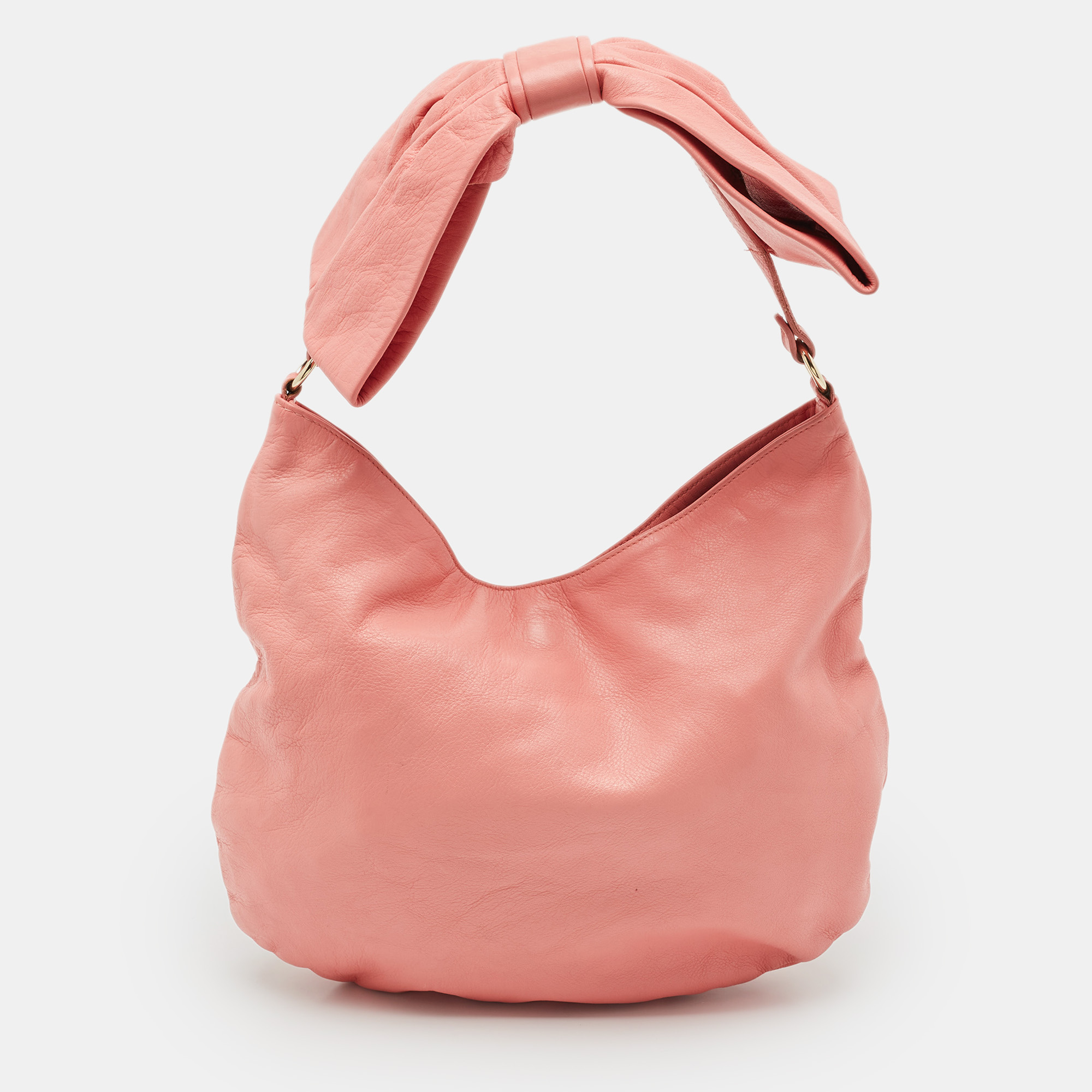 

RED Valentino Coral Pink Leather Bow Hobo