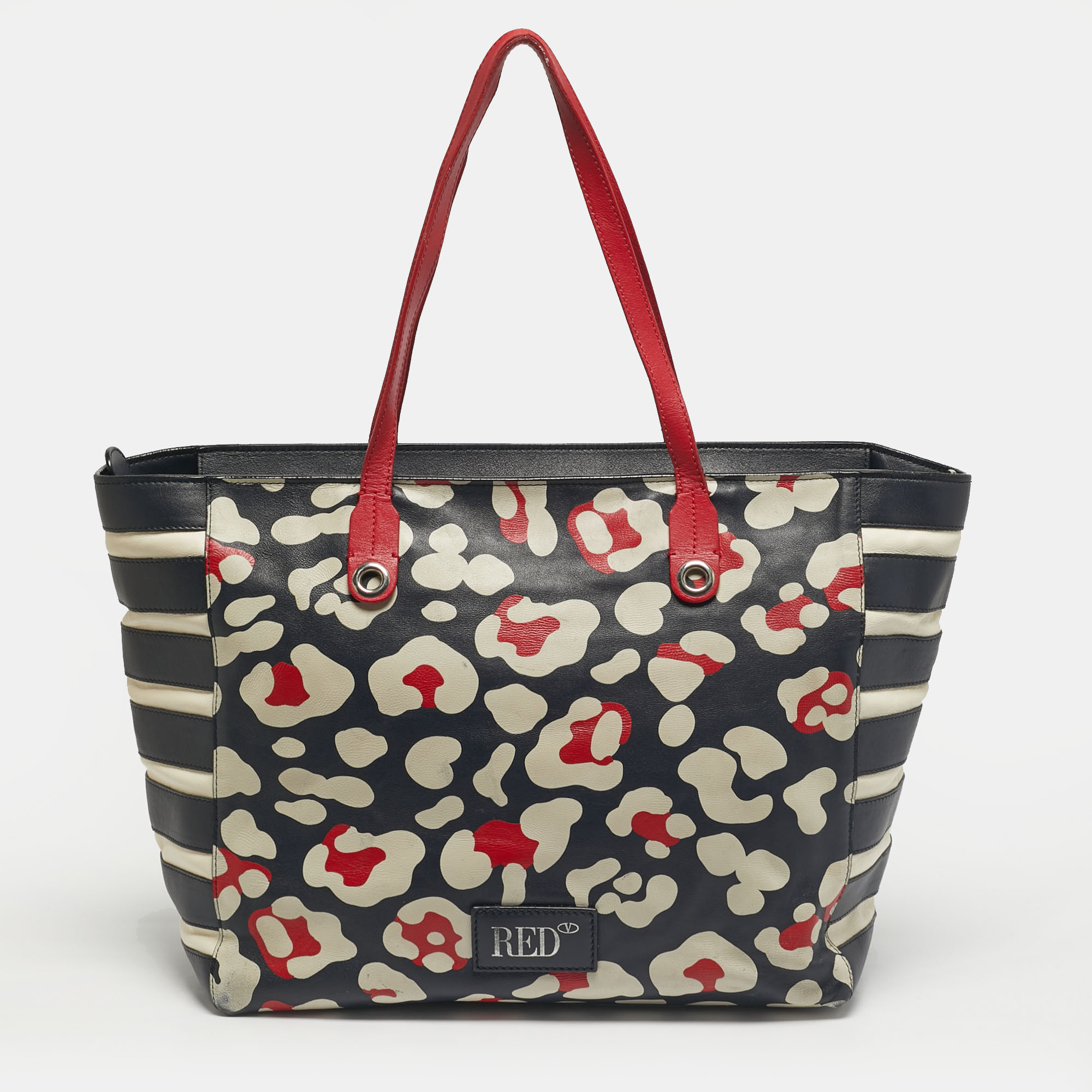 Click to view more detailed imagery on our partner's website Pre-owned Red Valentino Multicolor Leather Zip Shopper Tote