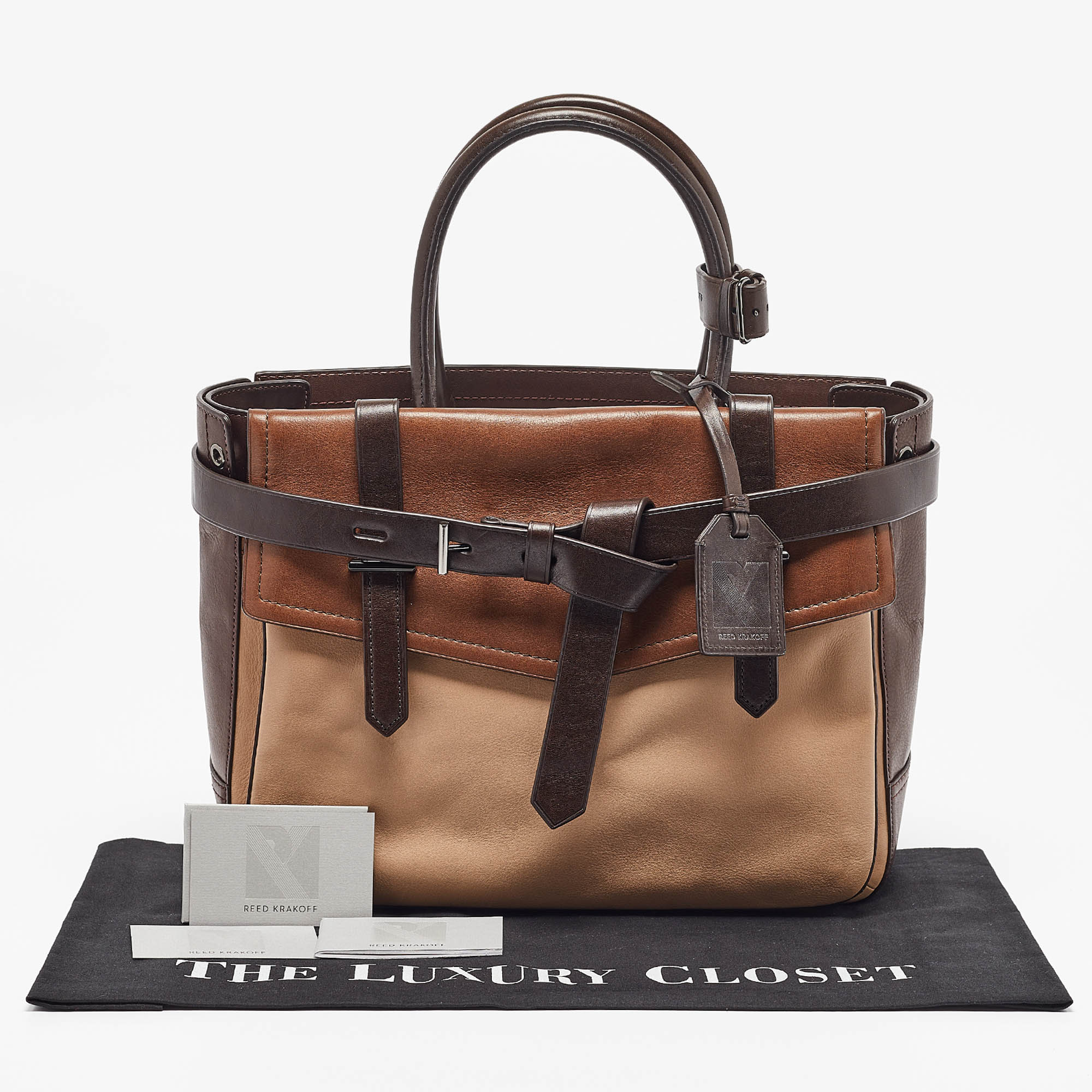 Reed Krakoff Tricolor Leather Gator Boxer II Tote 