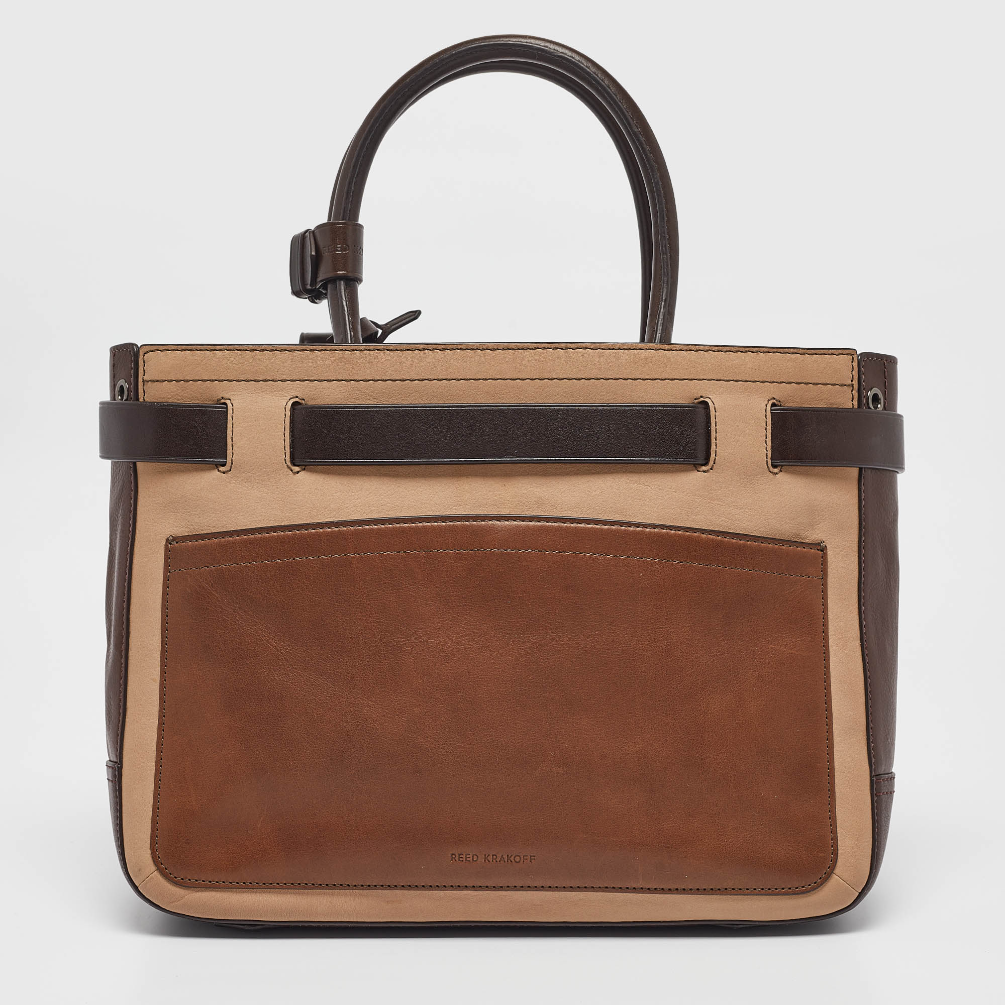 Reed Krakoff Tricolor Leather Gator Boxer II Tote 