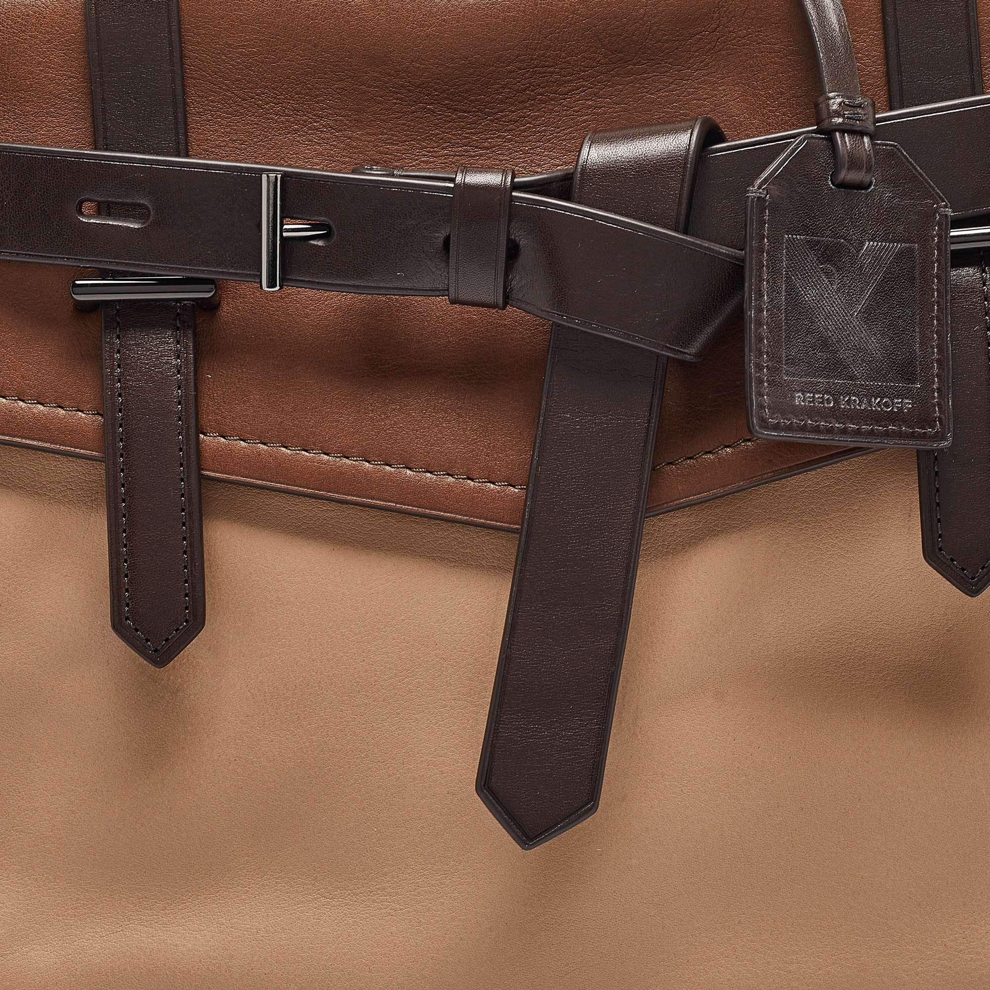Reed Krakoff Tricolor Leather Gator Boxer II Tote 