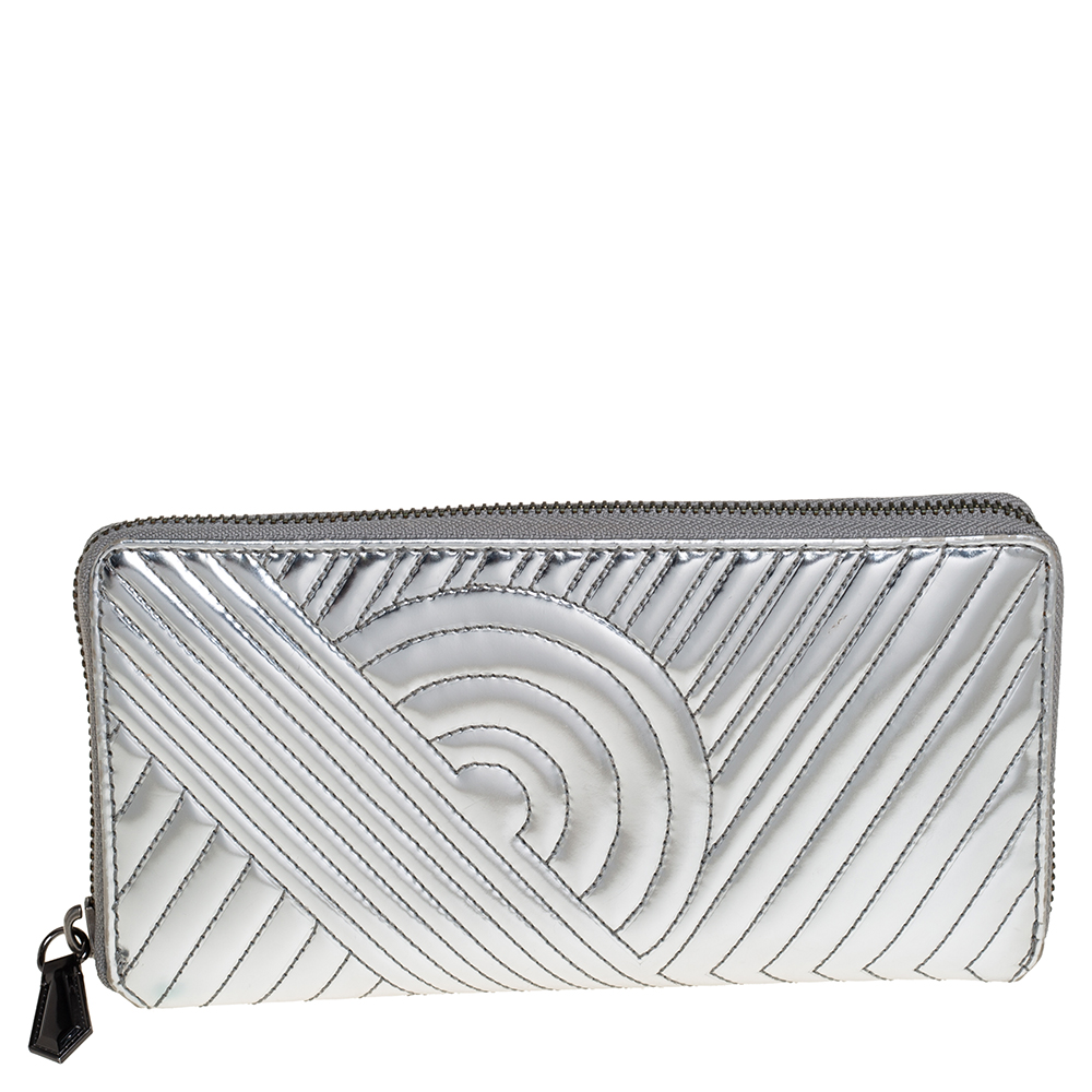 Pre-owned Reed Krakoff Silver Leather Zip Around Wallet