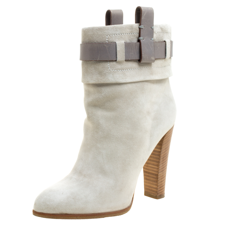 Reed Krakoff Grey Suede Ankle Boots Size 36.5