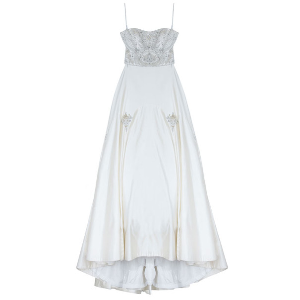 Reem Acra Embellished Flare Wedding Dress M