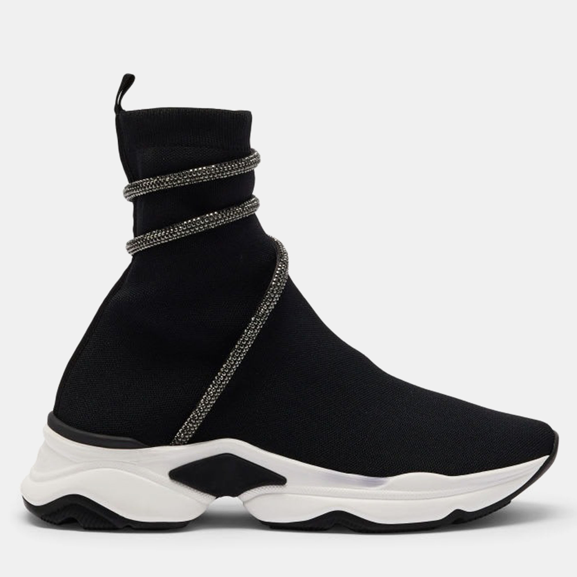 Pre-owned René Caovilla Rene Caovilla Cleo Black Knit Sock Sneakers