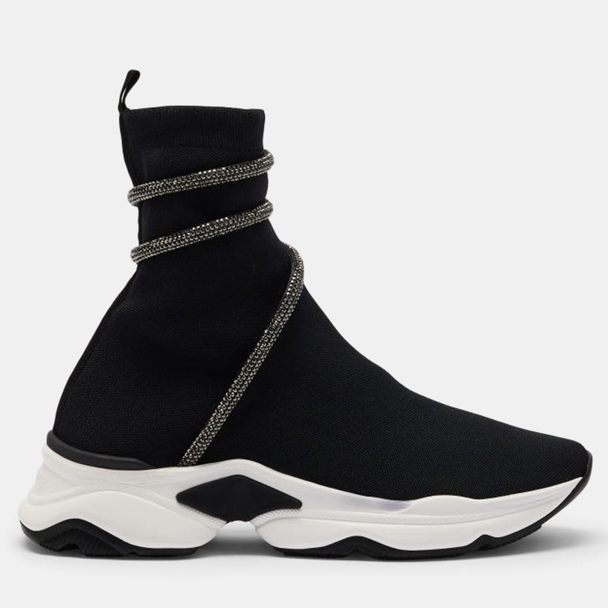 Pre-owned René Caovilla Rene Caovilla Cleo Black Knit Sock Sneakers