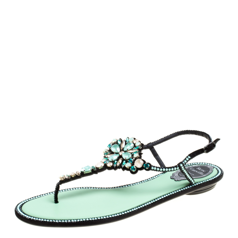 green thong sandals