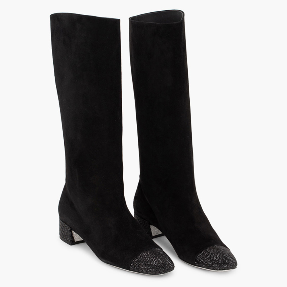 

Rene Caovilla Black Suede Knee High Boots Size EU