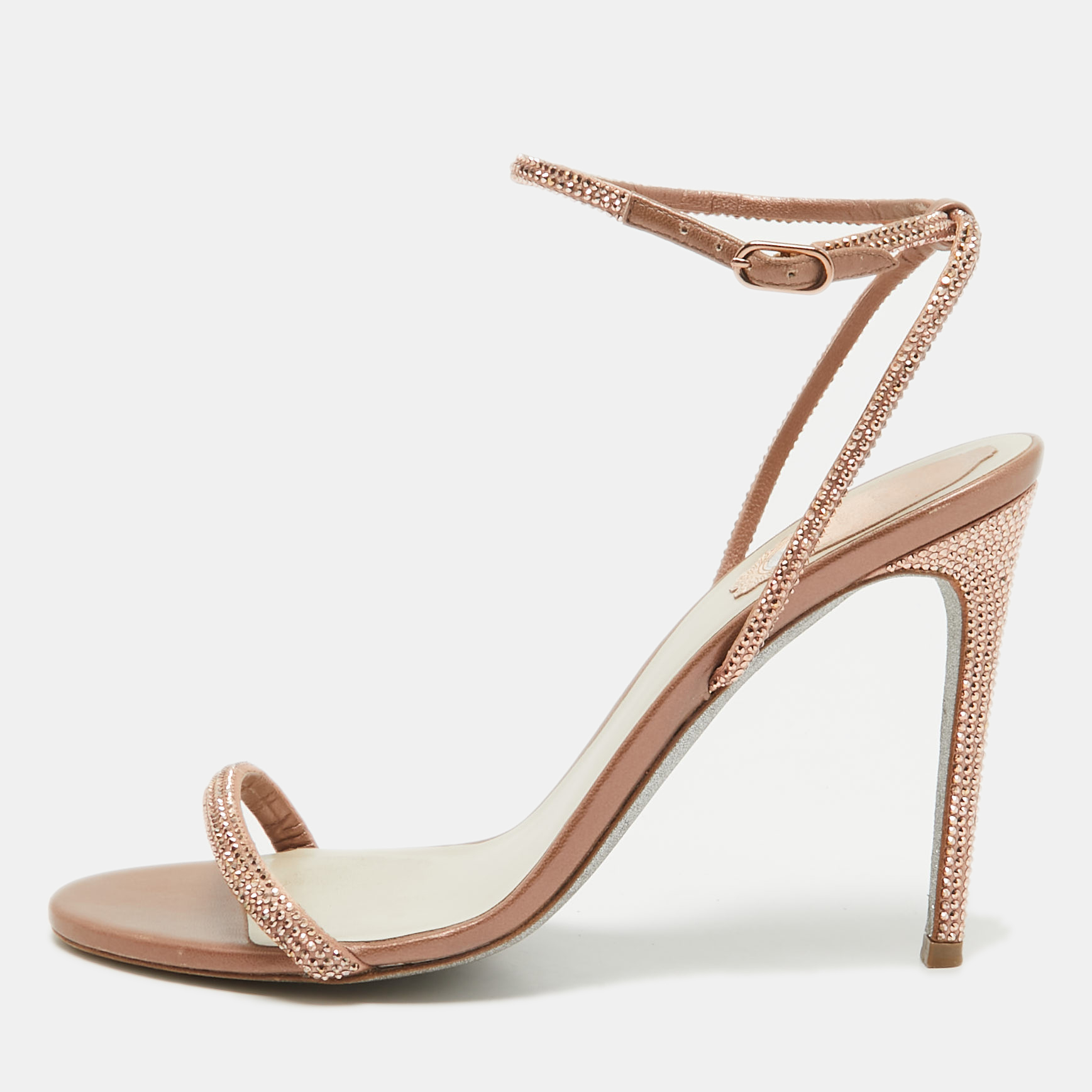 

René Caovilla Metallic Leather Ellabrita Slingback Sandals Size