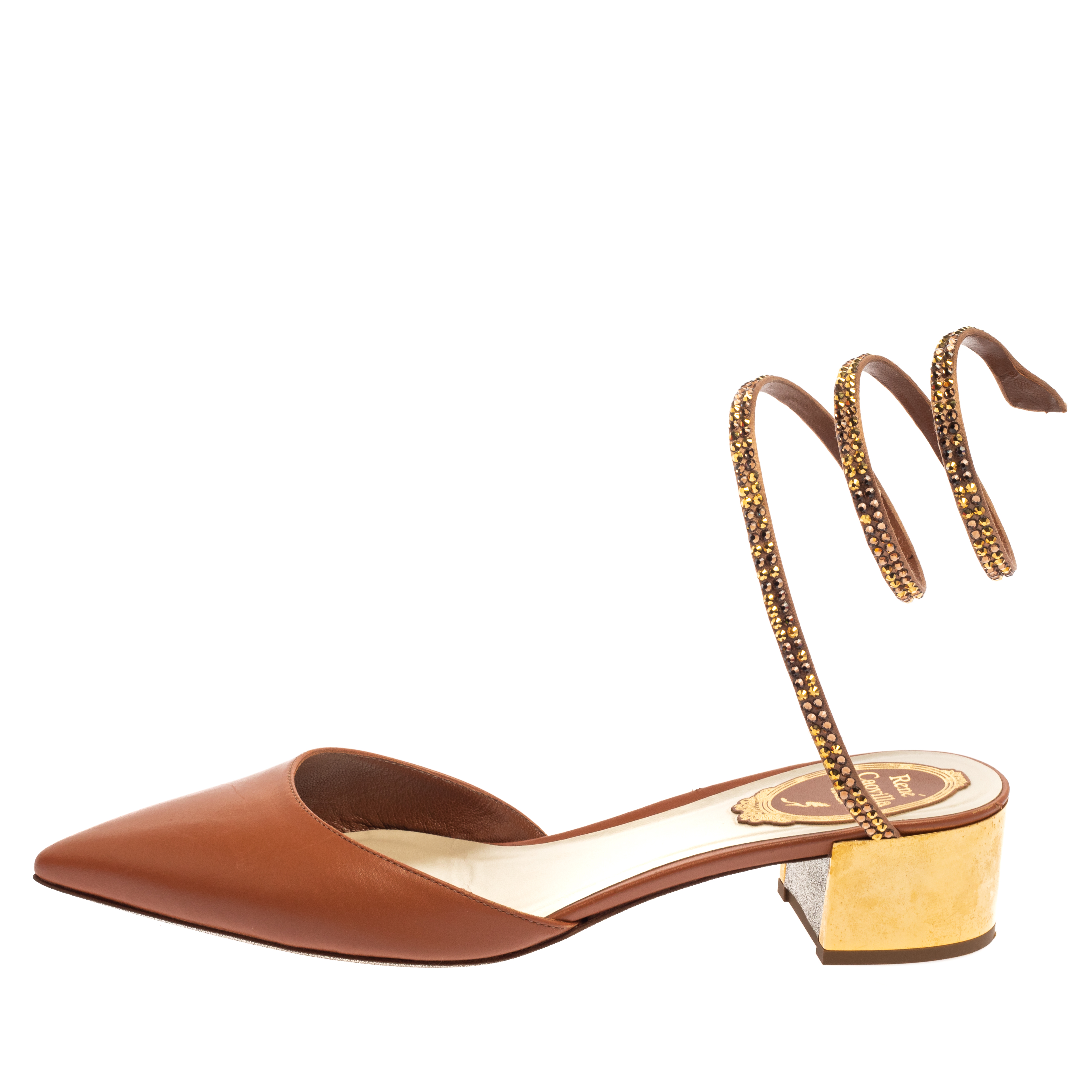 

Rene Caovilla Light Brown Cleo Crystal-Embellished Sandals Size