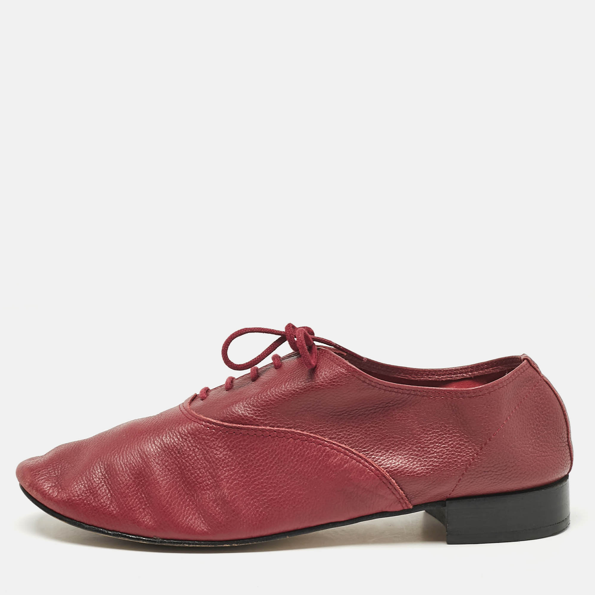 

Repetto Burgundy Leather Lace Up Oxfords Size