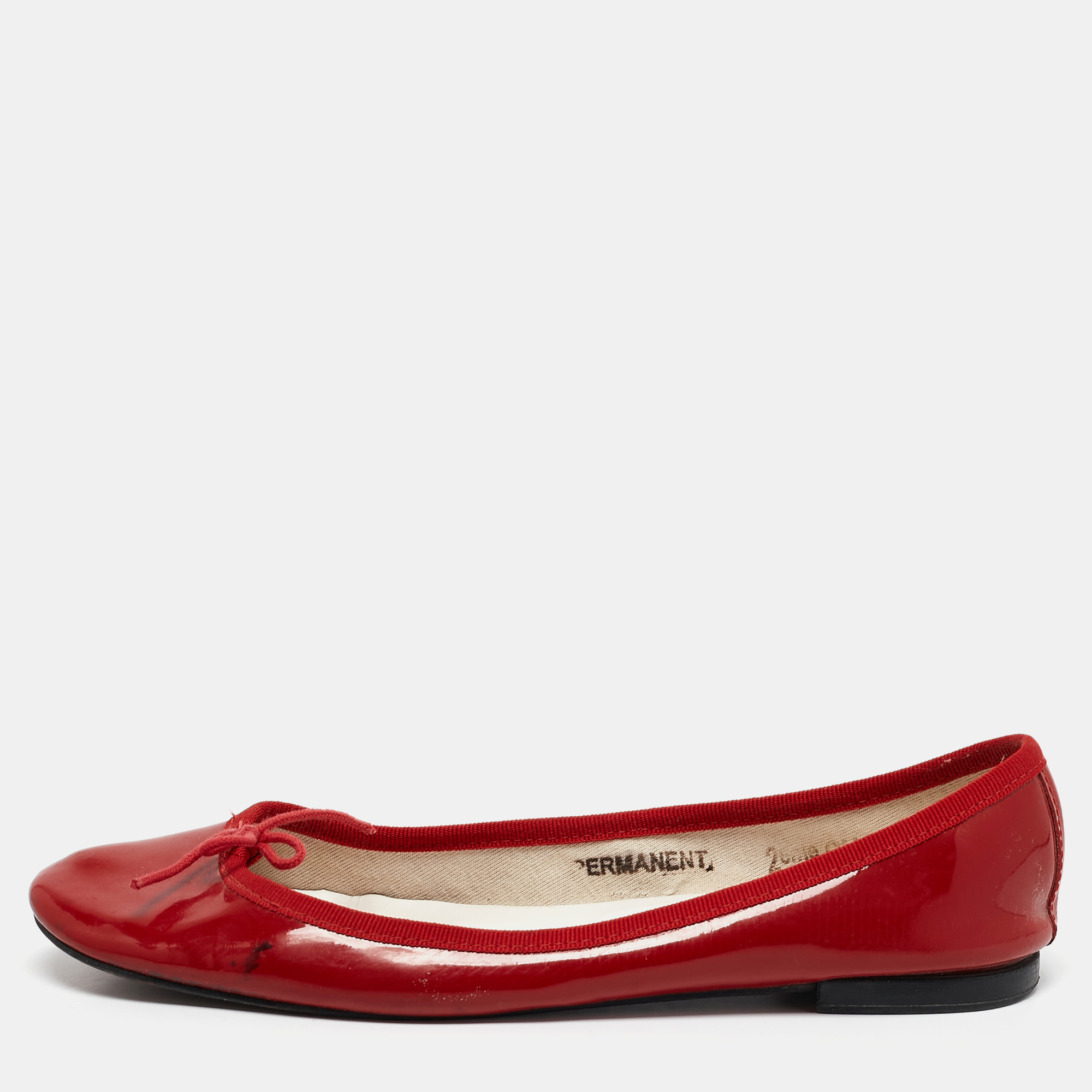 

Repetto Red Patent Leather Ballet Flats Size