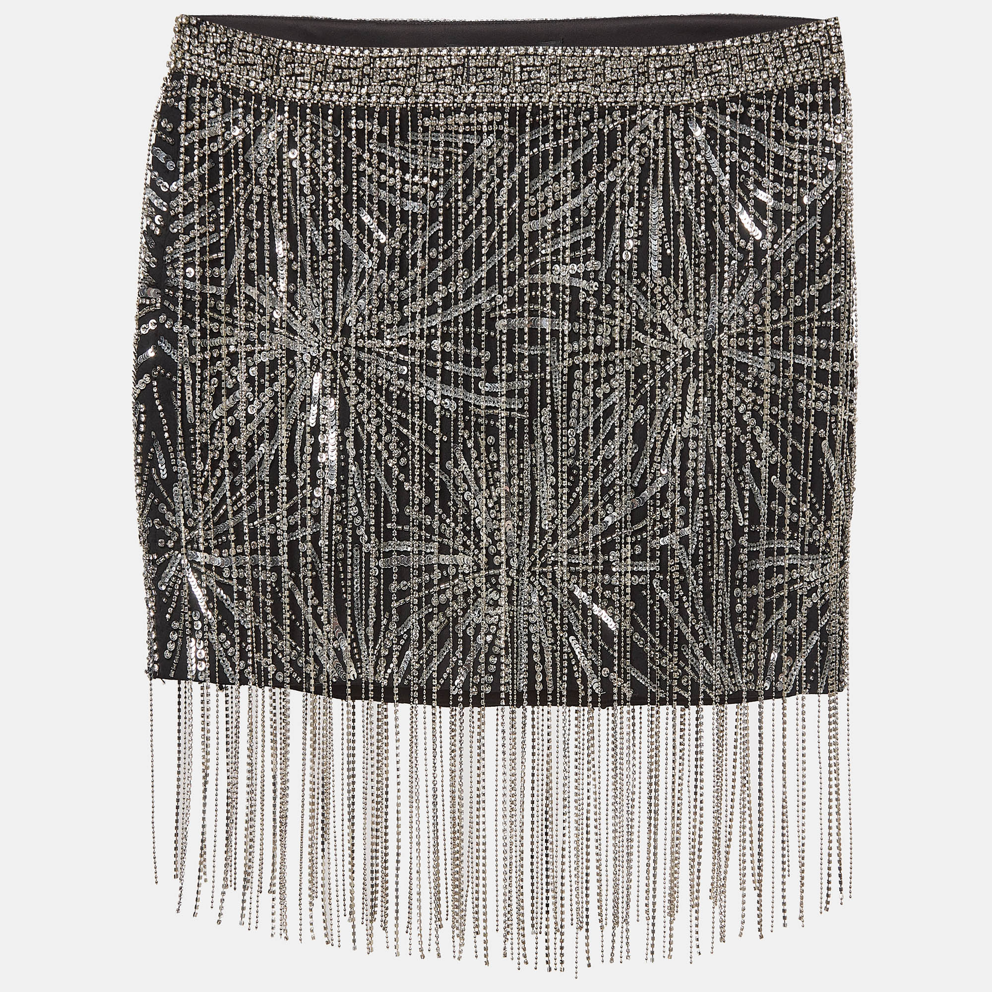 

Retrofete Silver/Black Sequined Mini Skirt