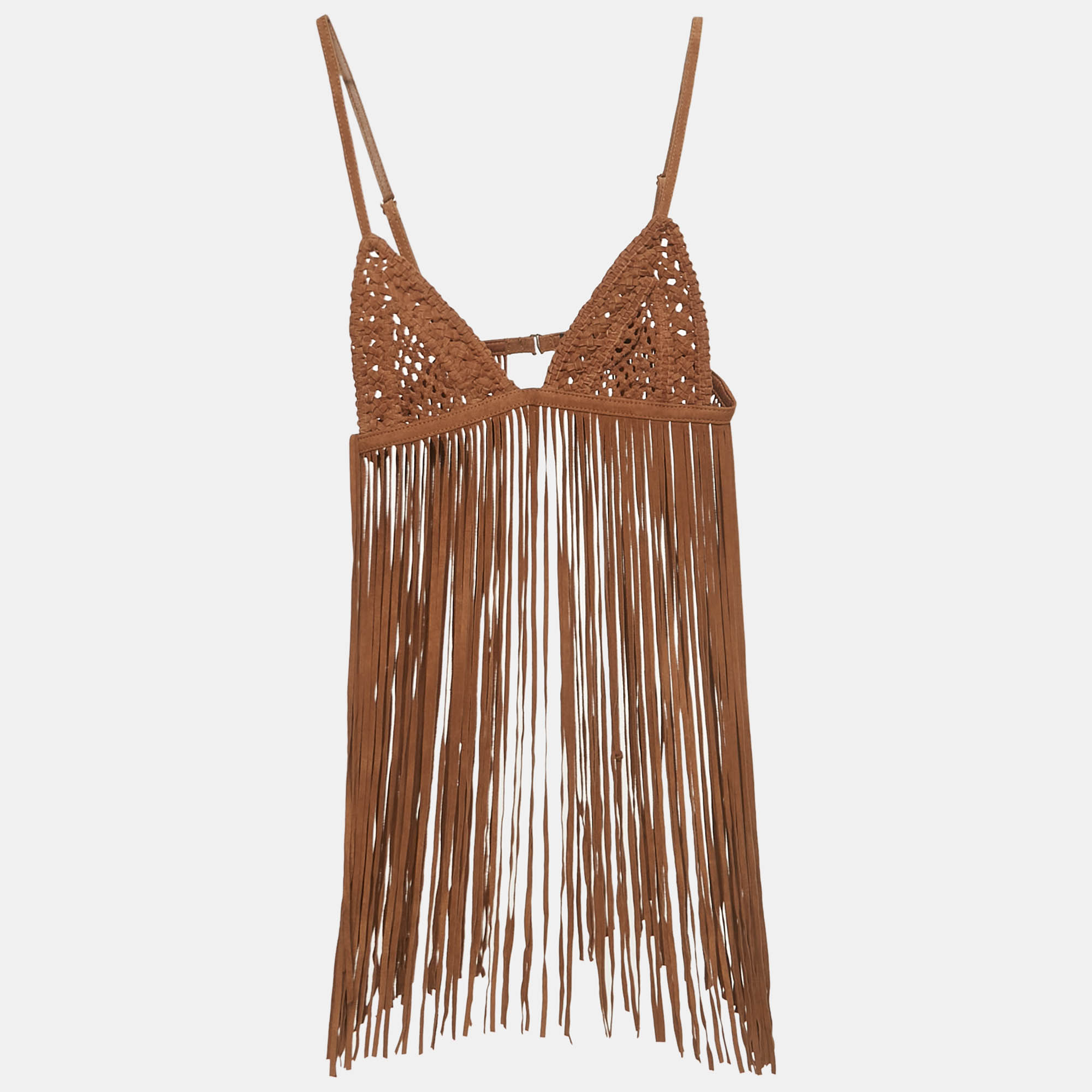

Retrofete Brown Jacinta Suede Fringe Bralette XS