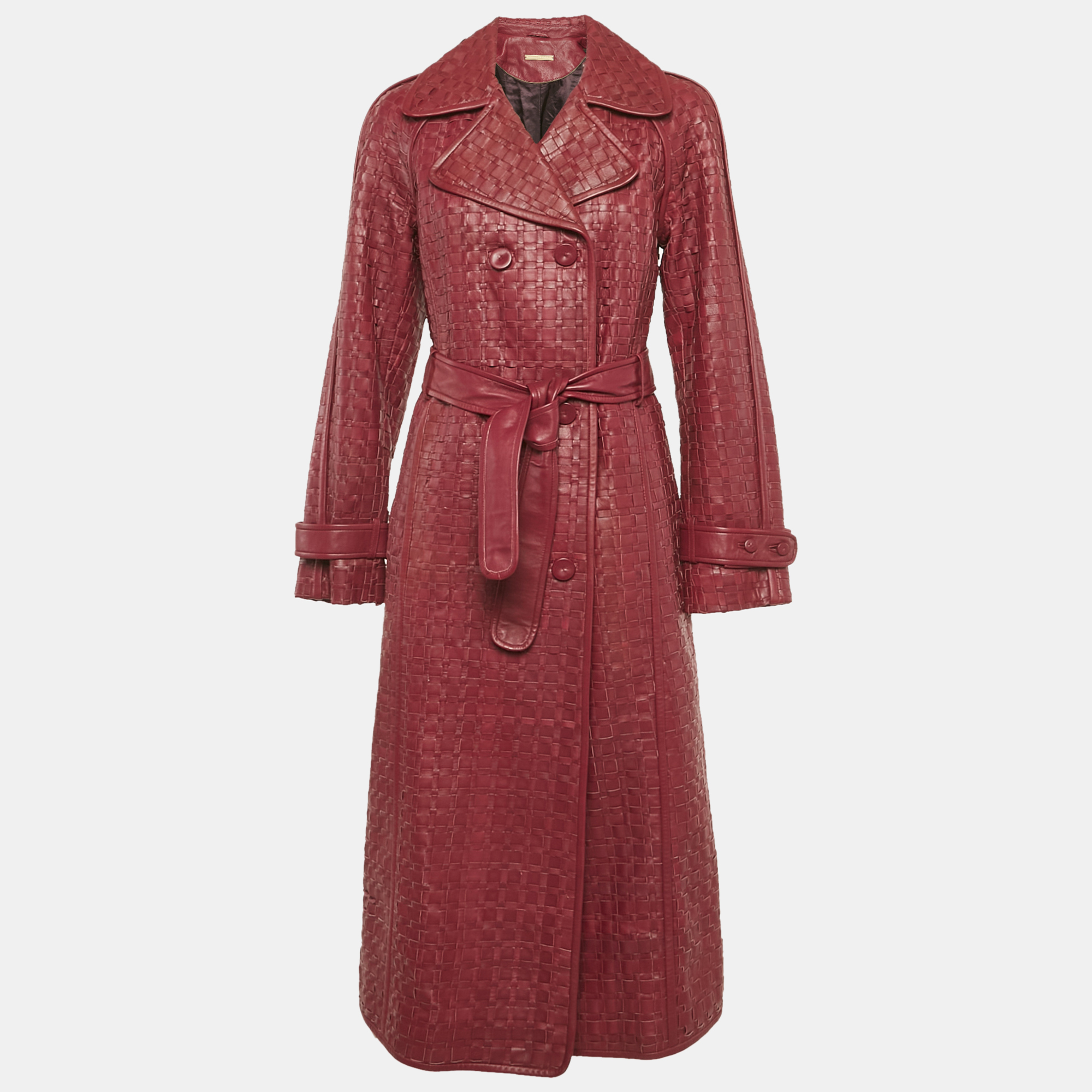 

Richards Radcliffe Burgundy Real Leather Cadogan Hand Woven Coat M