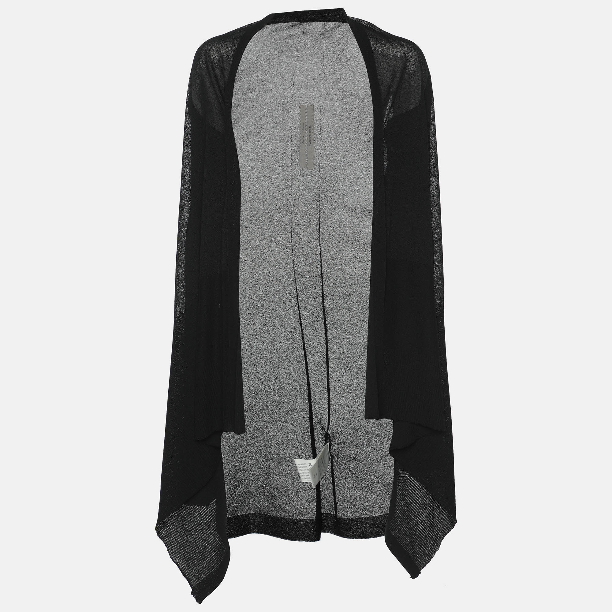

Rick Owens Black Stretch Knit Cardigan M