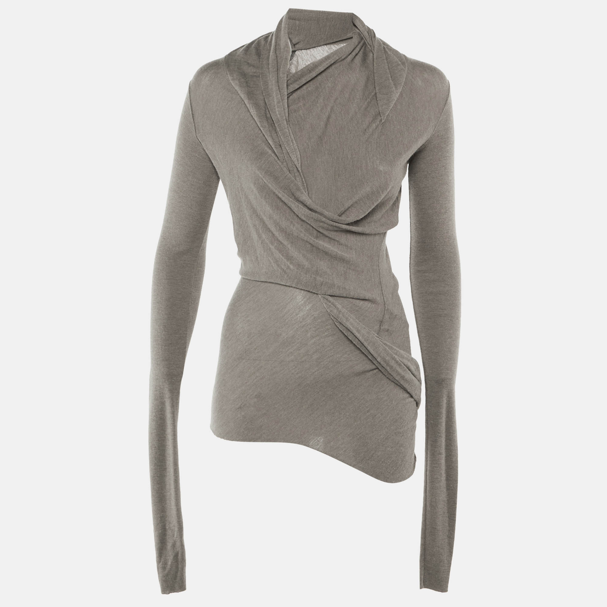 

Rick Owens Grey Knit Knot Detail Top S